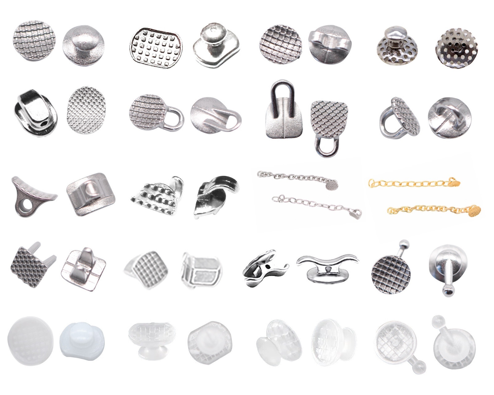 32Models Dental Orthodontic Bondable Lingual Buttons Round/Rectangular Base