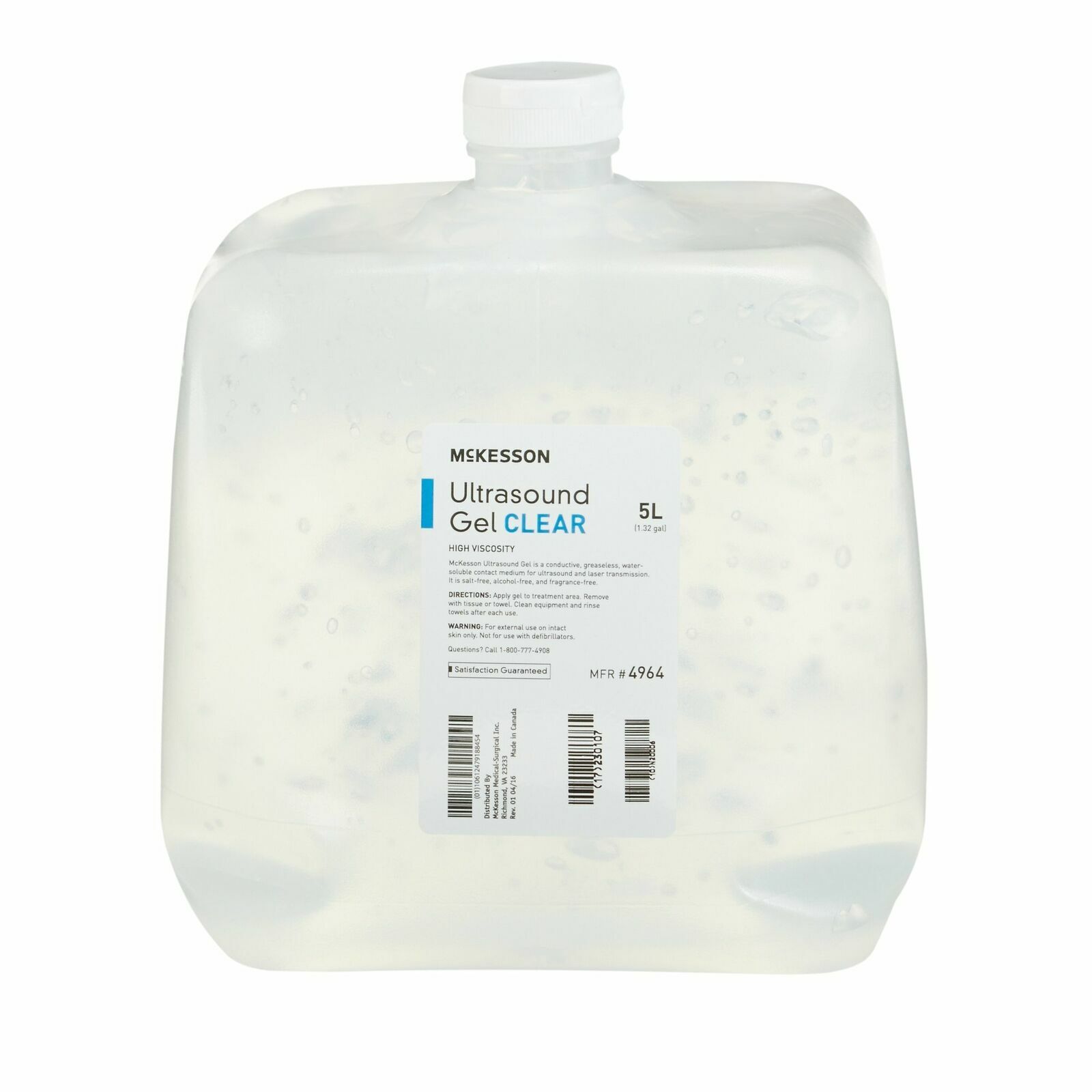 McKesson Ultrasound Gel, 5 Liter, Clear, Laser Transmission Cubitainer, 4964