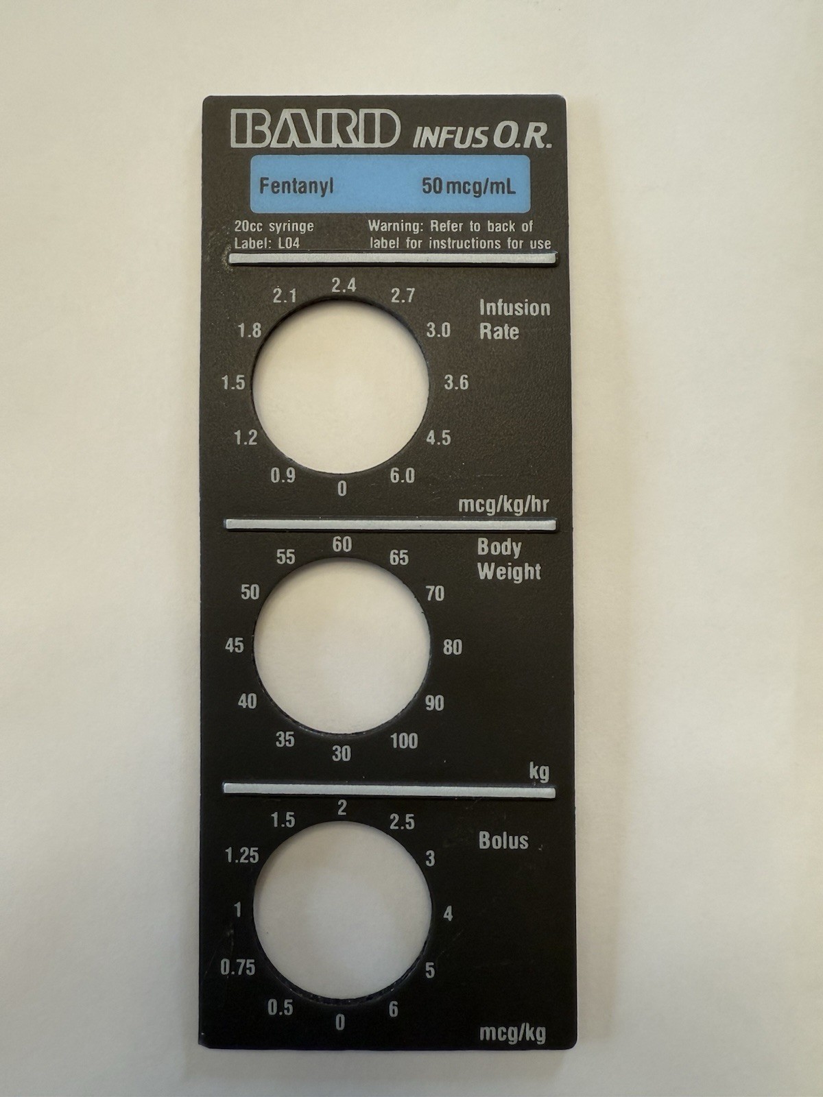 Baxter/Bard INFUS O. R. Plates