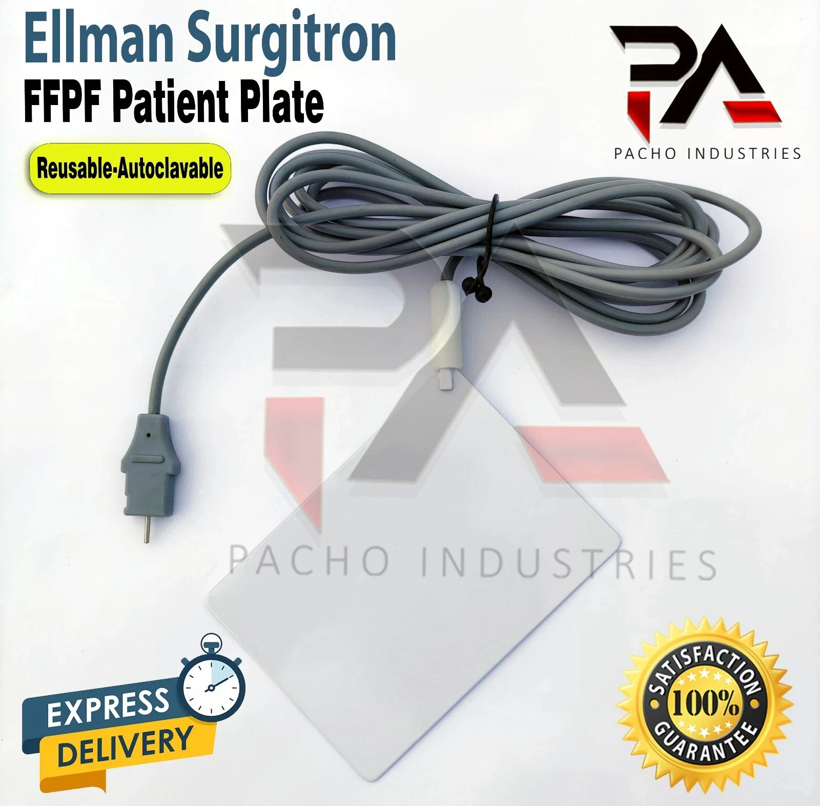 Ellman Surgitron H4 Grounding Patient Plate Reusable-Valley Lab Connector