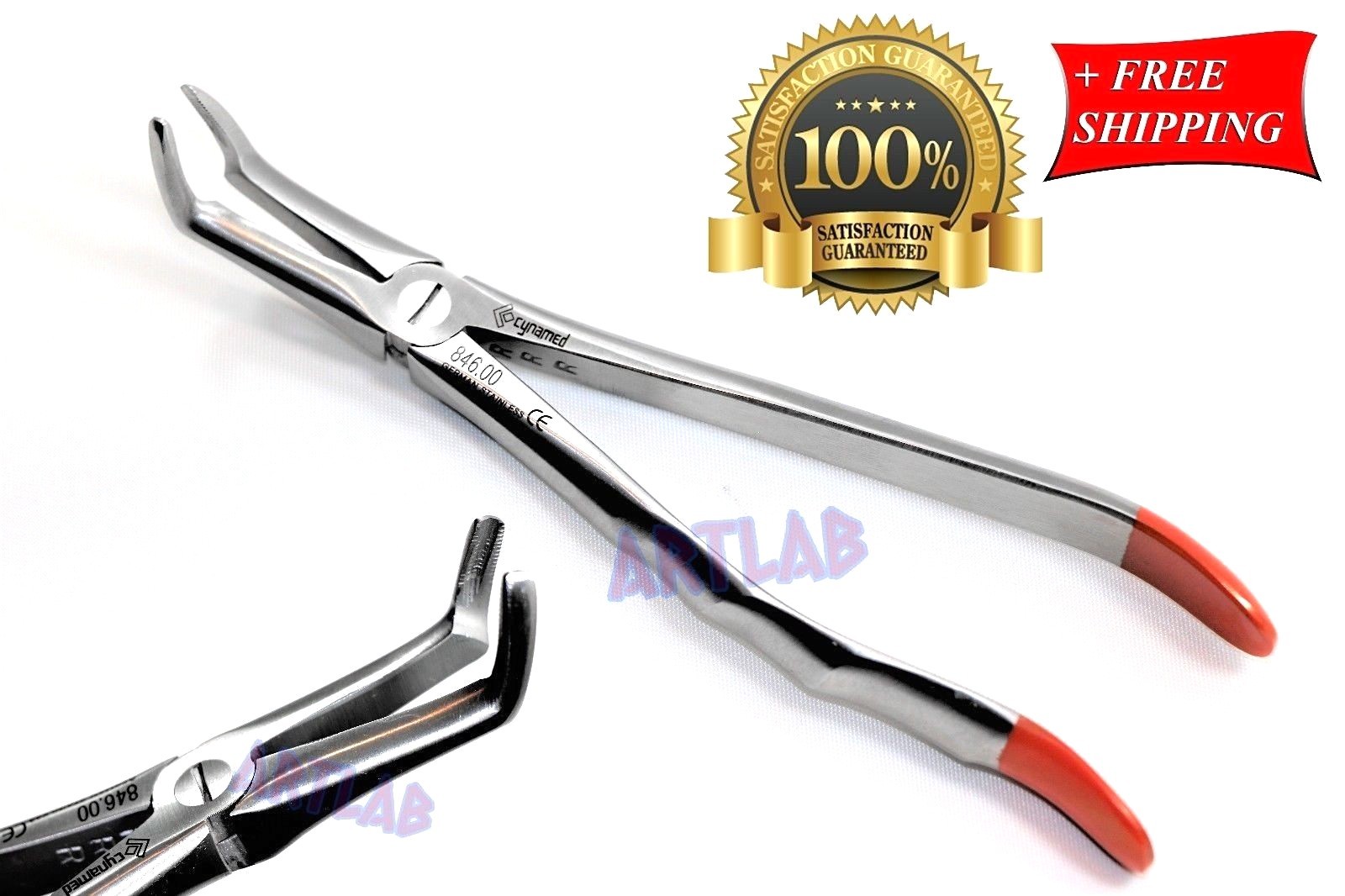 PREMIUM GERMAN TOOTH EXTRACTING FORCEPS #846 TC BEAK ROOT TIP SERRATED SURGICAL