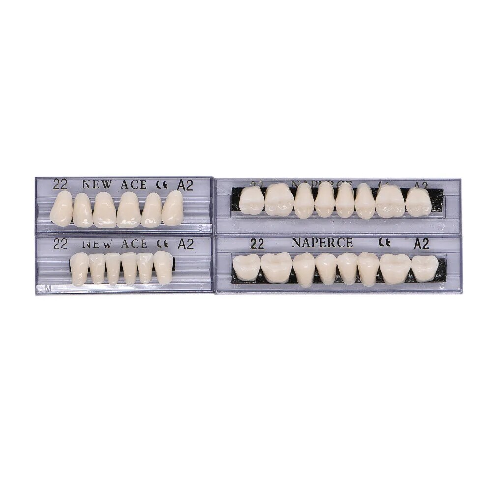 168PCS Acrylic Resin Denture Dental Upper Lower Shade A1 A2 A3 Teeth Set USA