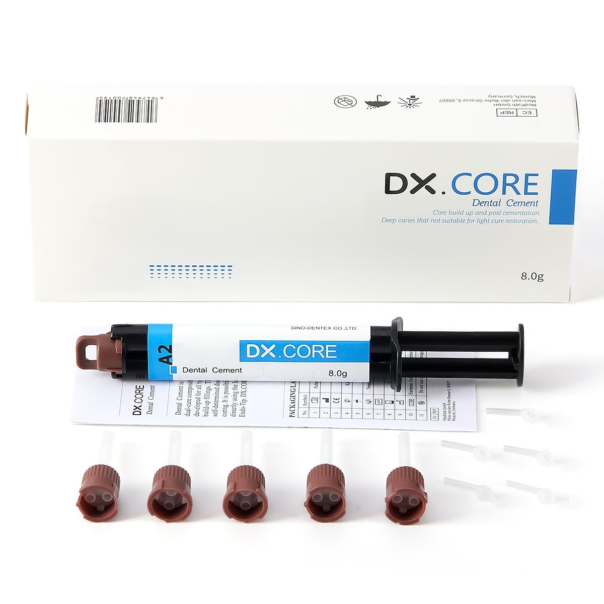 Dentex Dental Dual Cure Flowable Composite Resin A2 Core Build Up Syringe