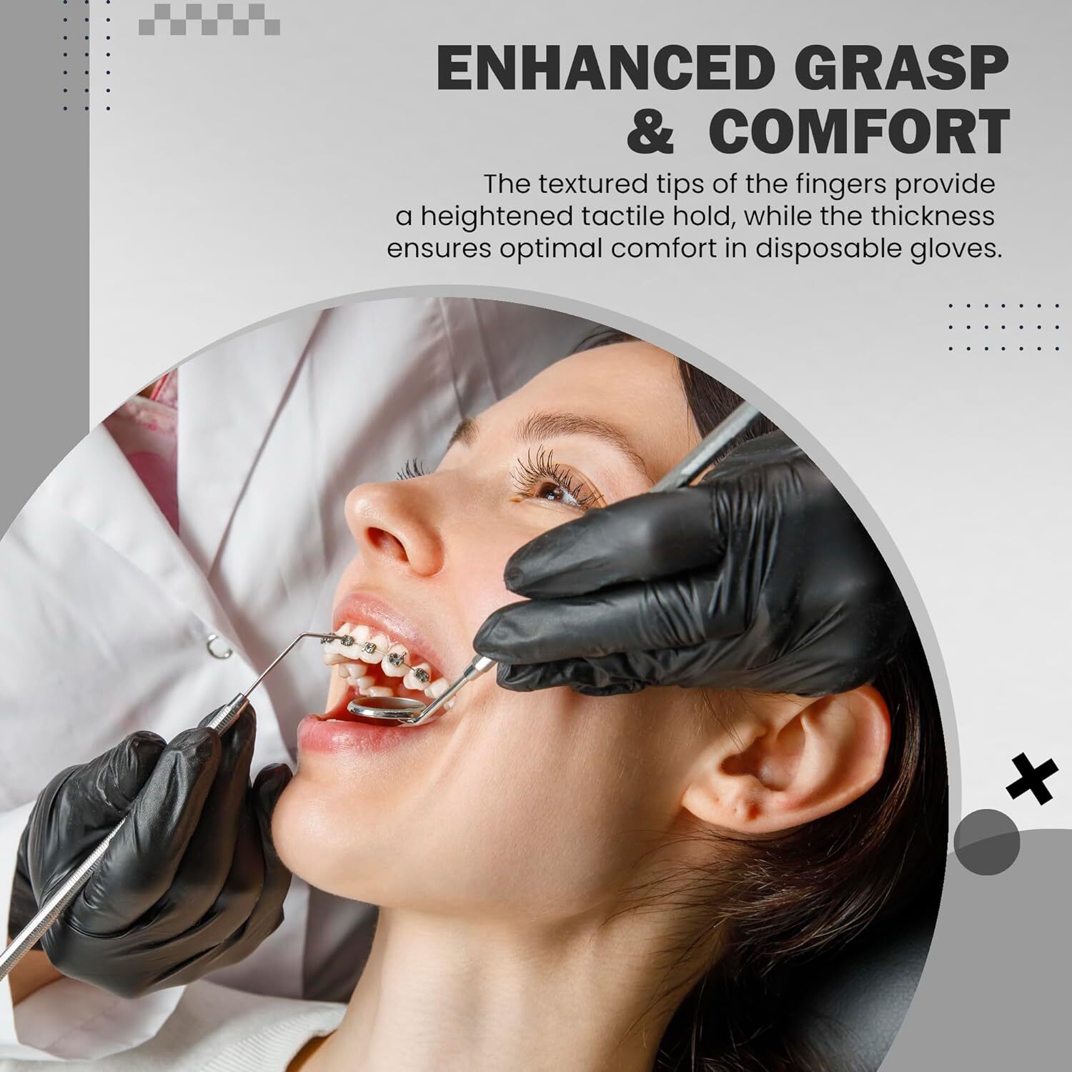 First Glove Black Disposable Nitrile Gloves 3 Mil Latex & Powder Free