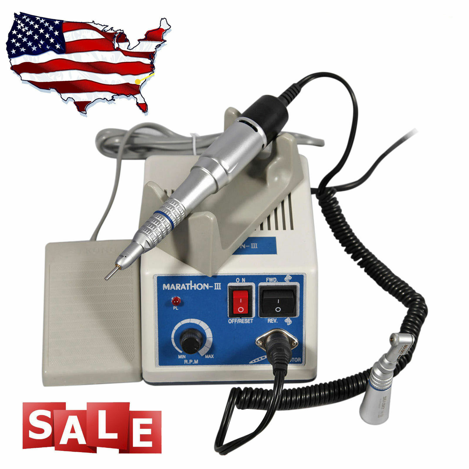 Dental Micro Motor 35K rpm WITH Straight Contra Angle Handpiece UPS