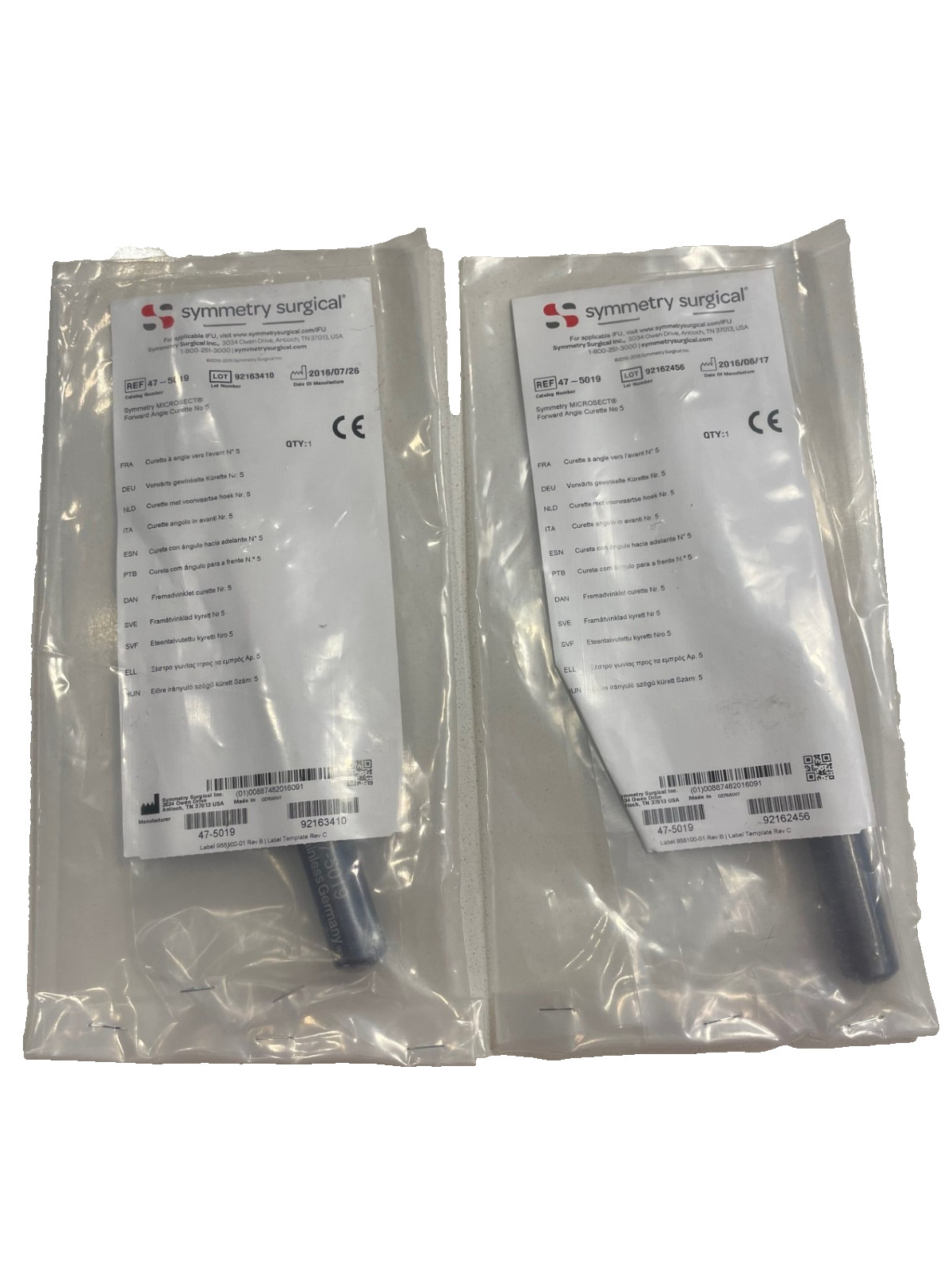 Symmetry Surgical Microsect forward angle curette No 5