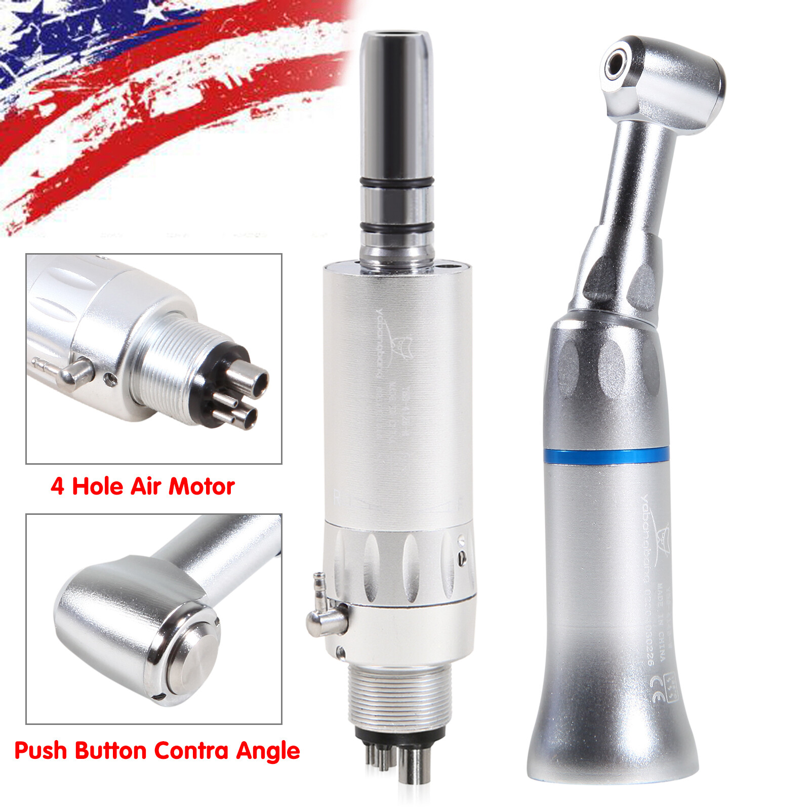 Slow Low Speed Air Motor Contra Angle Handpiece 4Holes YAD4 Dental