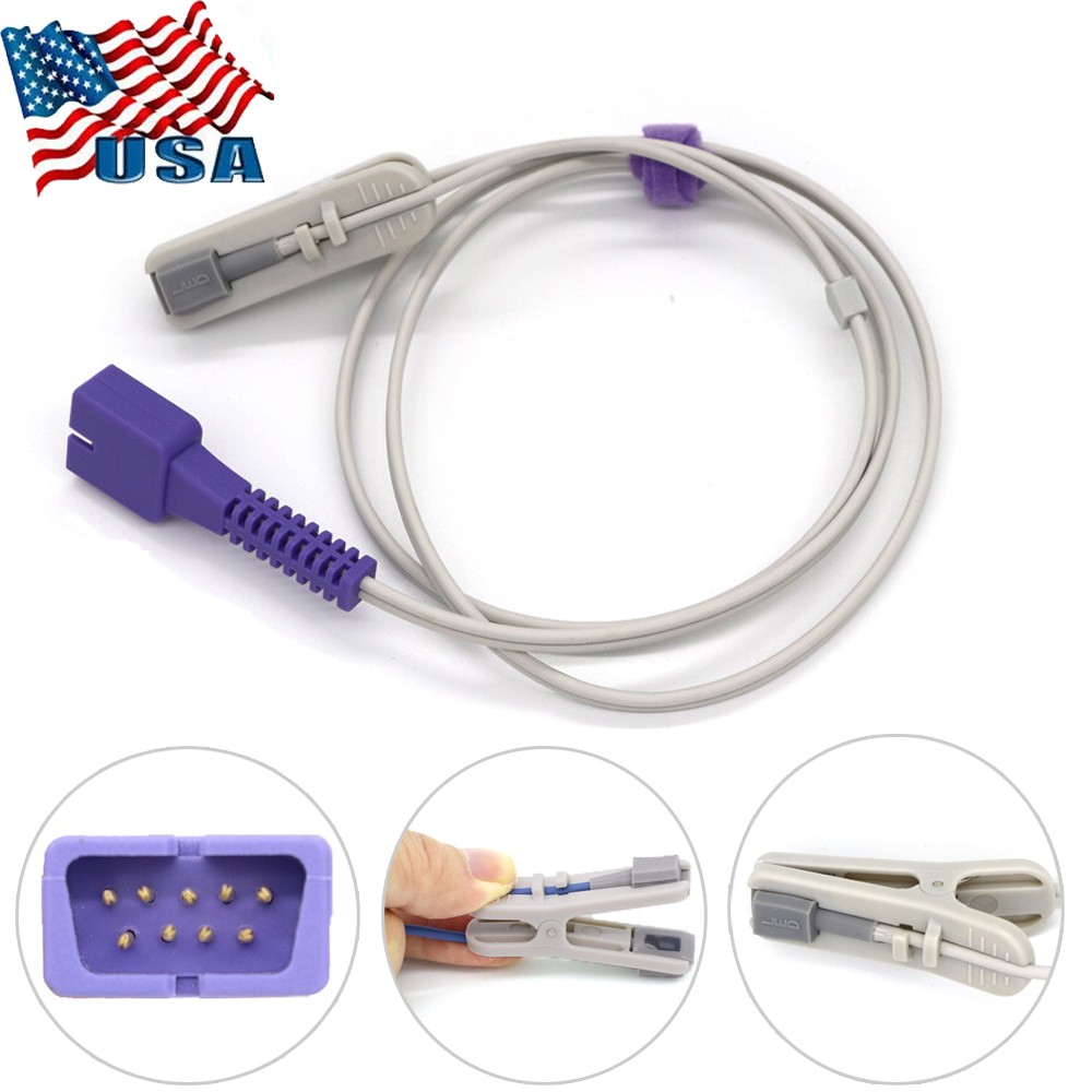 Fit For Nellcor Oximax Adult Ear Clip Spo2 Sensor Probe Pulse Oximeter DB9P 1/2x