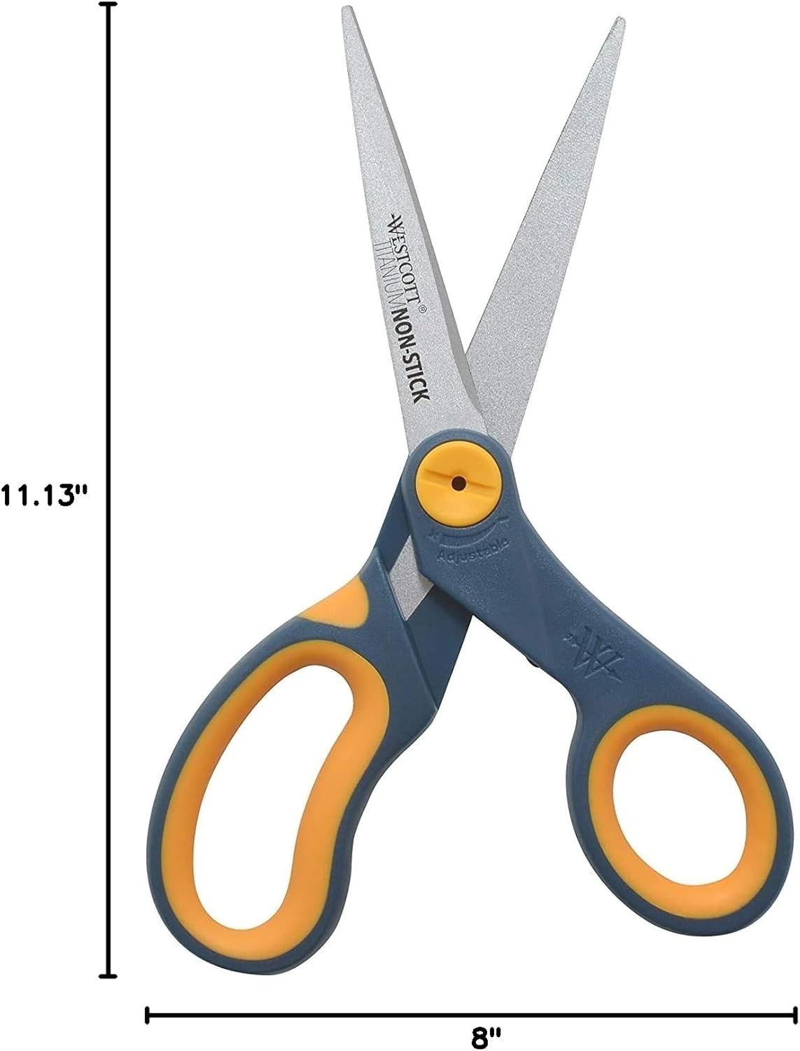 8-Inch Ambidextrous Non-Stick Titanium Scissors, Adjustable Glide – Set of 3