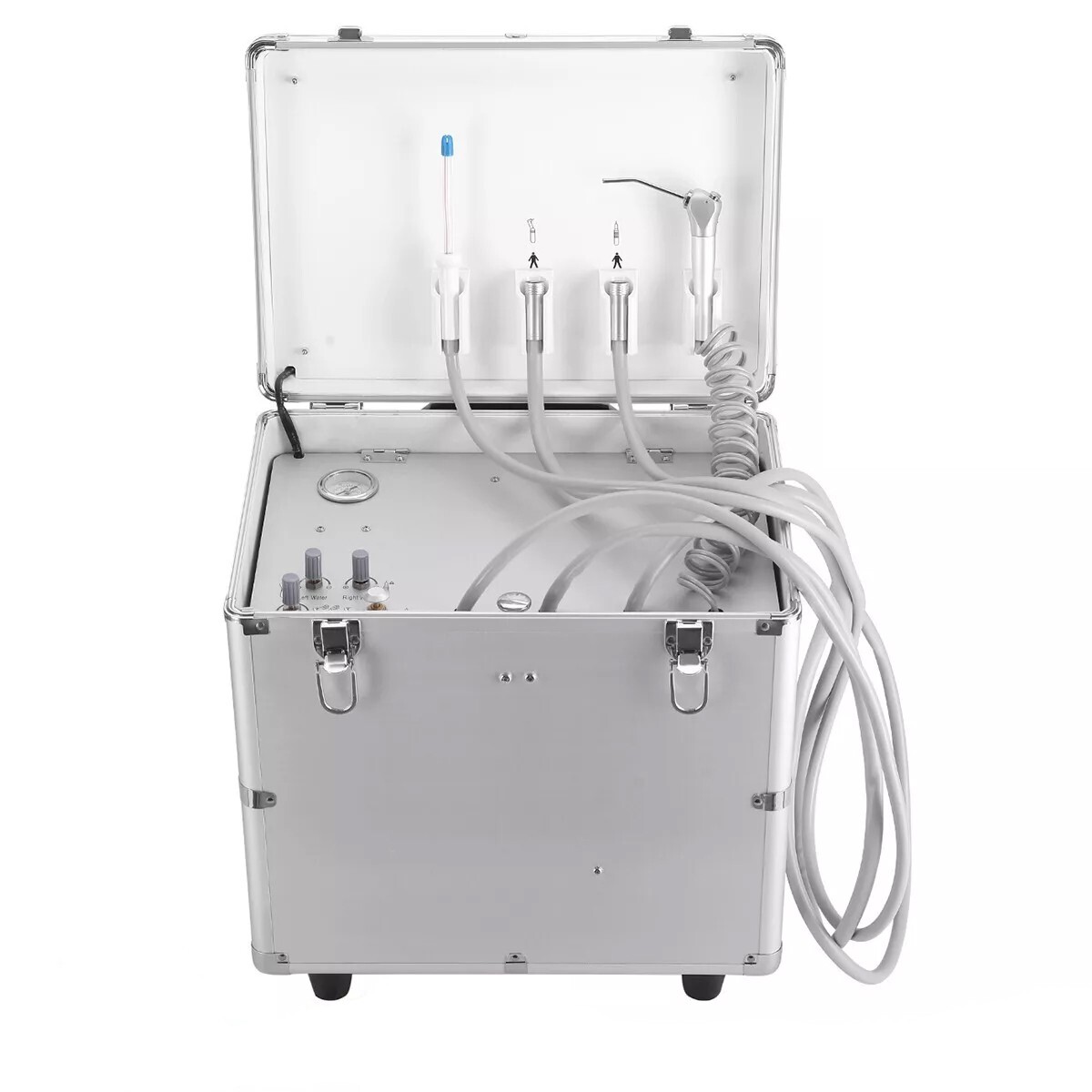 Portable Dental Delivery Unit Air Compressor Suction 4 Hole Mobile Treatment Box