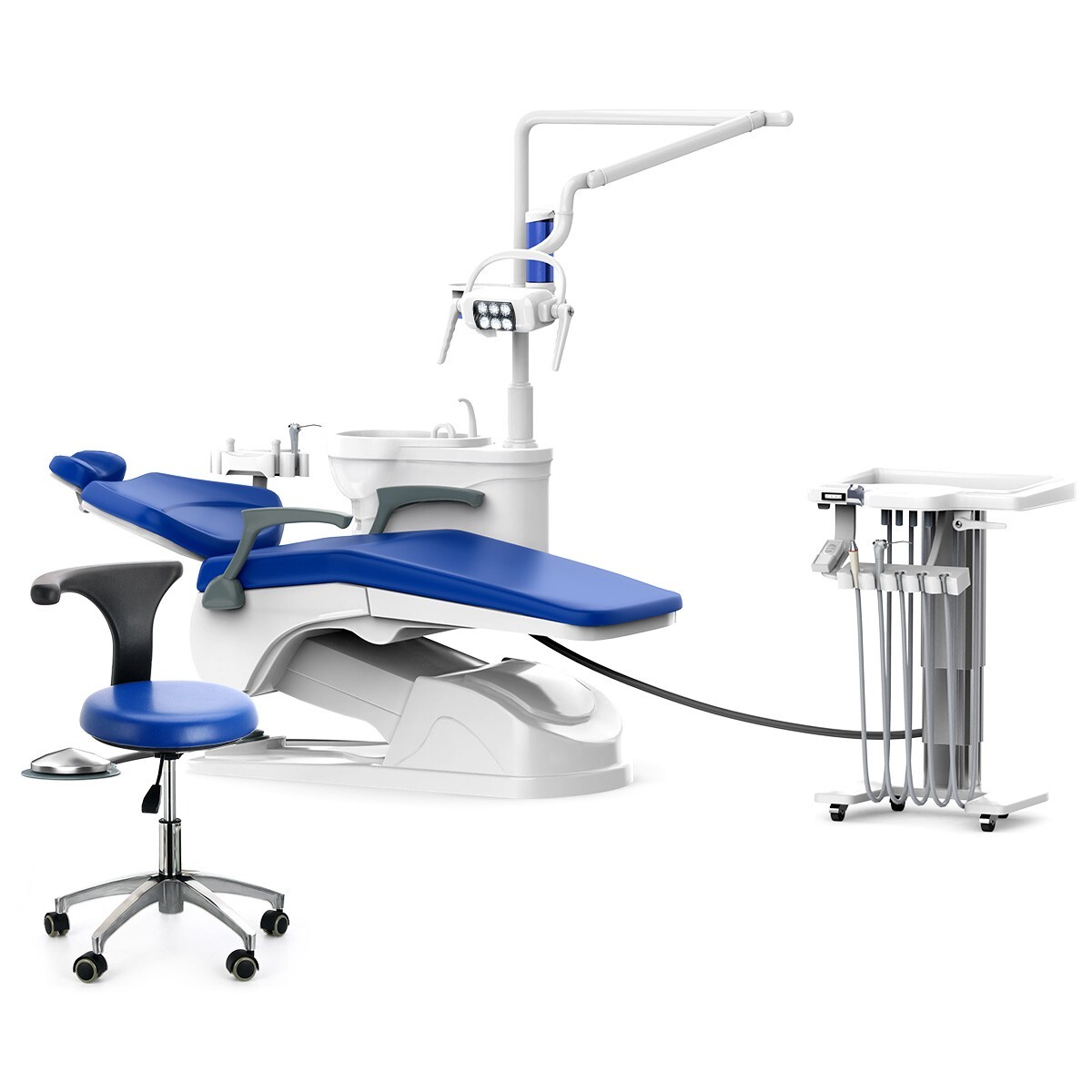 Dental Unit Chair Computer Controlled DC Motor PU Hard Leather &Doctor Stool FDA