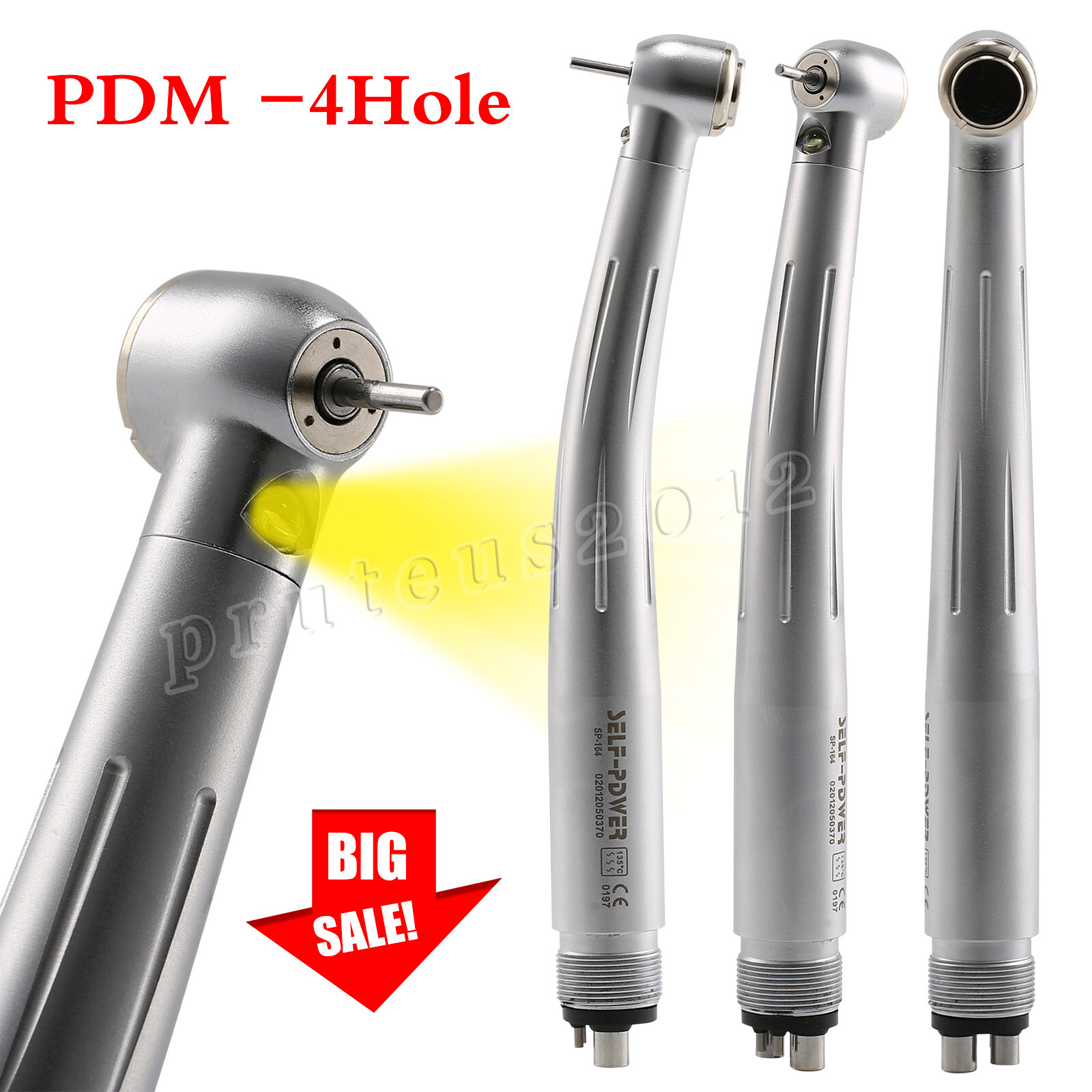 NSK Style Dental Fiber Optic LED E-generator High Speed Handpiece Turbine 4 HOLE