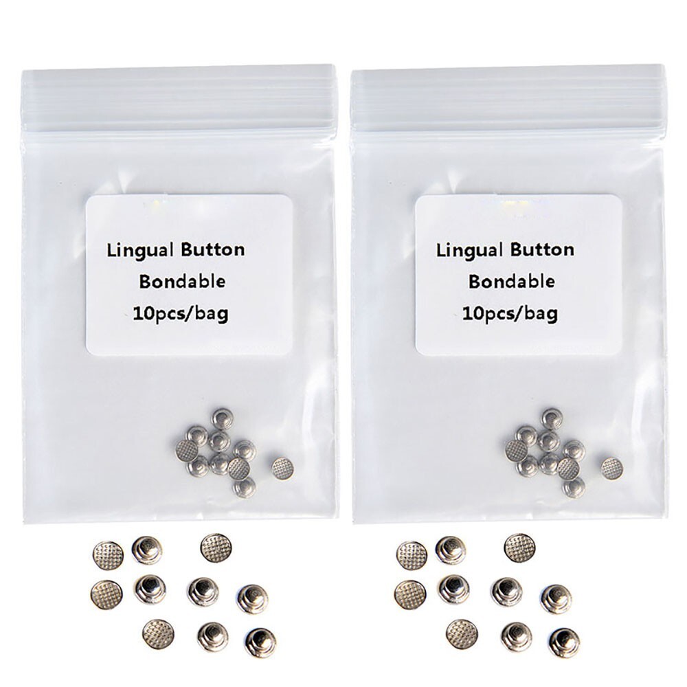 1bag AZDENT Botones linguales adhesivos de ortodoncia dental Base redonda