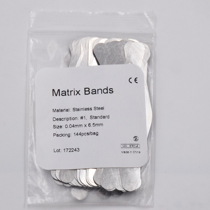 144 Pcs Dental Universal Matrix Bands Tofflemire Stainless Steel 0015″ UltraThin