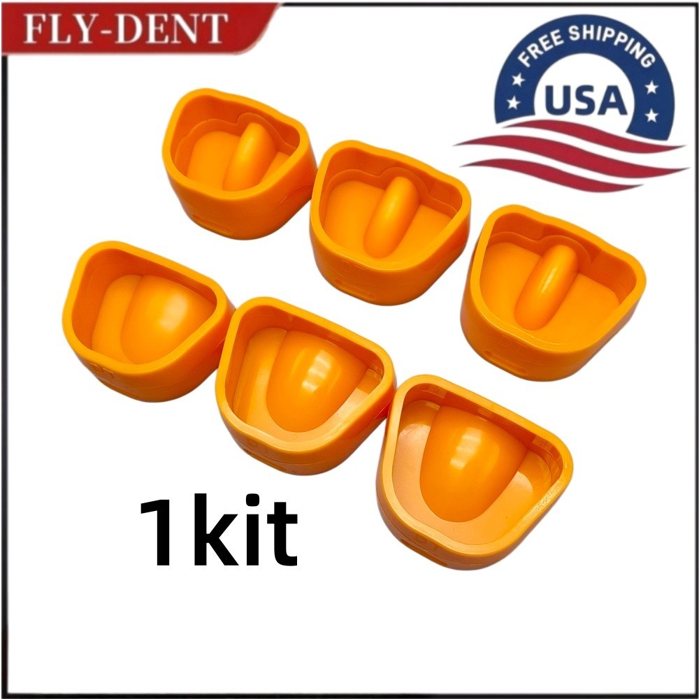 6pcs set Silicone Dental Lab Plaster Model Former Denture Surround Holding Tray
