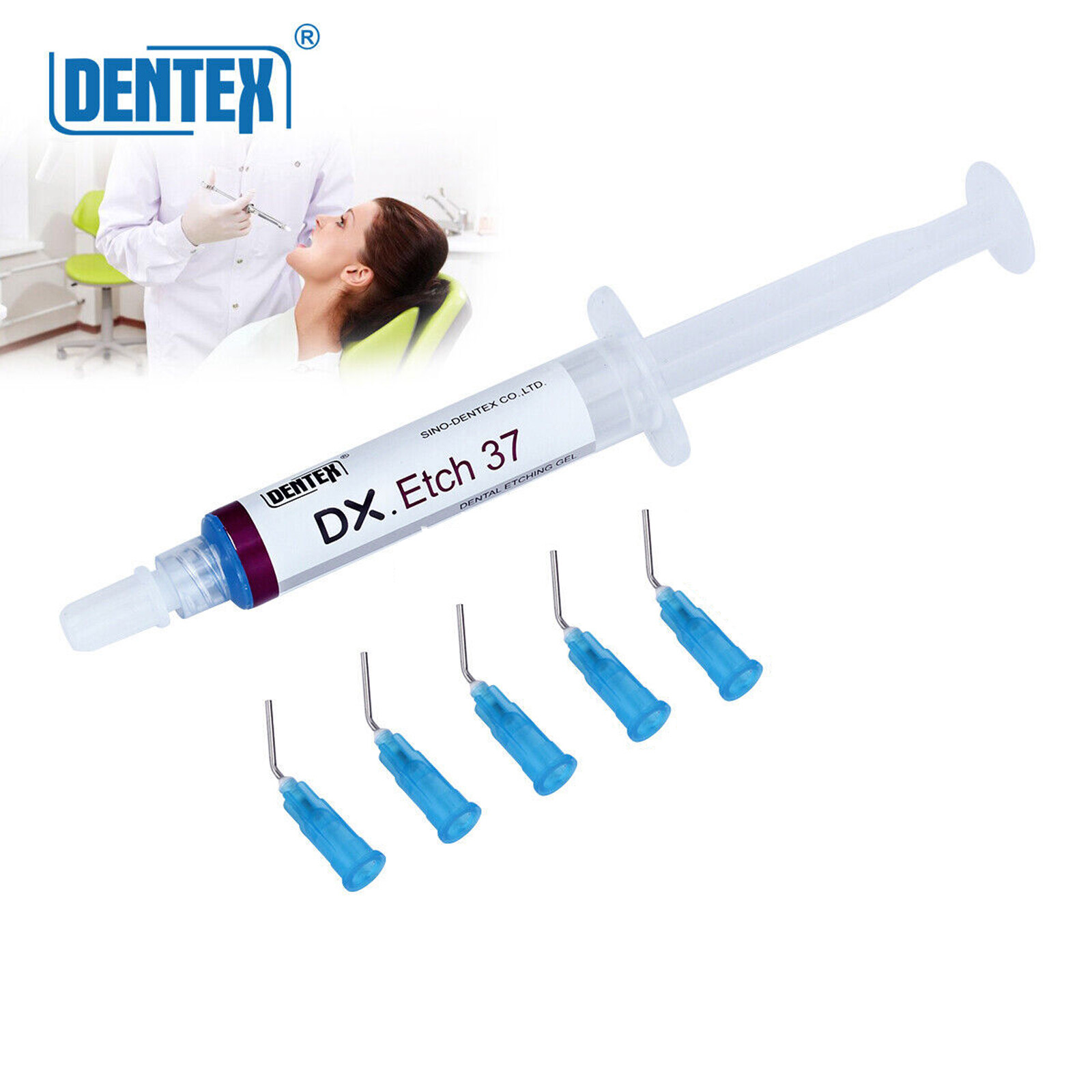 10 Pcs Dentex Dental Etching Gel 37% Acid Etchant Gel 5ml/syringe Free Shipping
