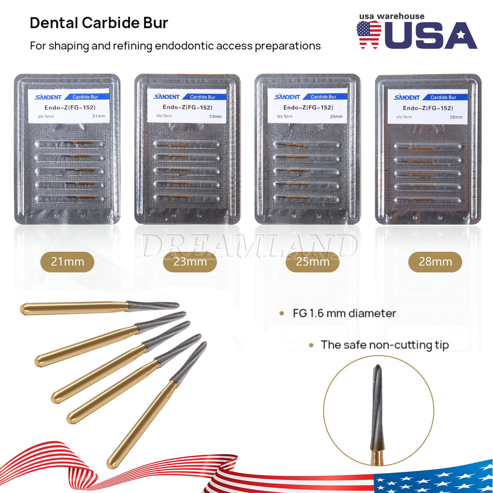 5-50pcs Dental Surgical Endo-Z Bur Carbide Tungsten Finishing cutter FG burs SJK