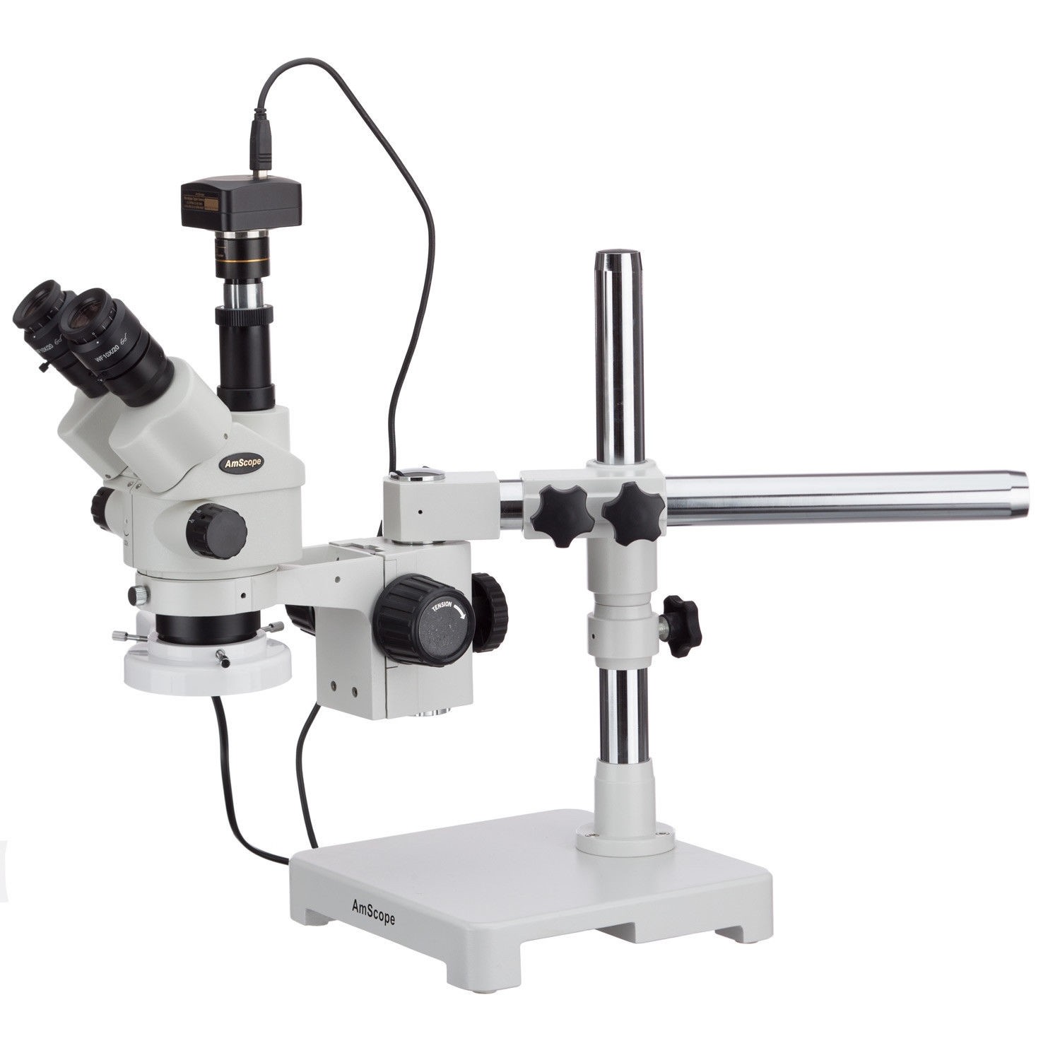 3.5X-45X Simul-Focal Stereo Lockable Zoom Microscope + Fluorescent Ring Light +