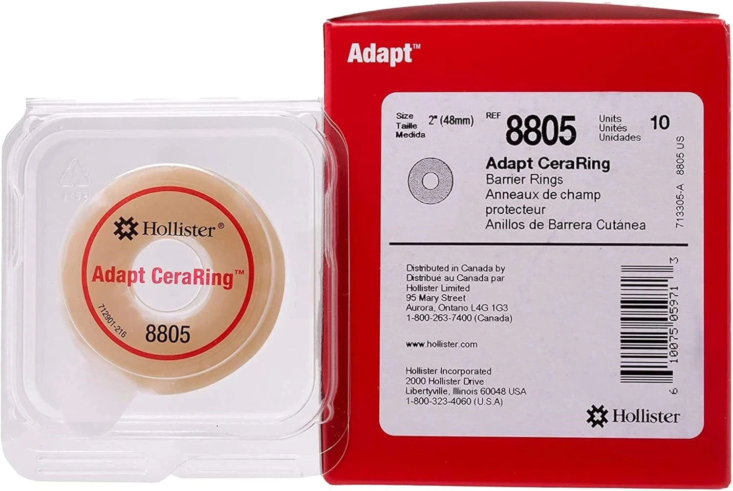 Hollister 8805 Adapt 4 Wide Flat Ceraring Barrier Rings 2 Thickness 10 Pack