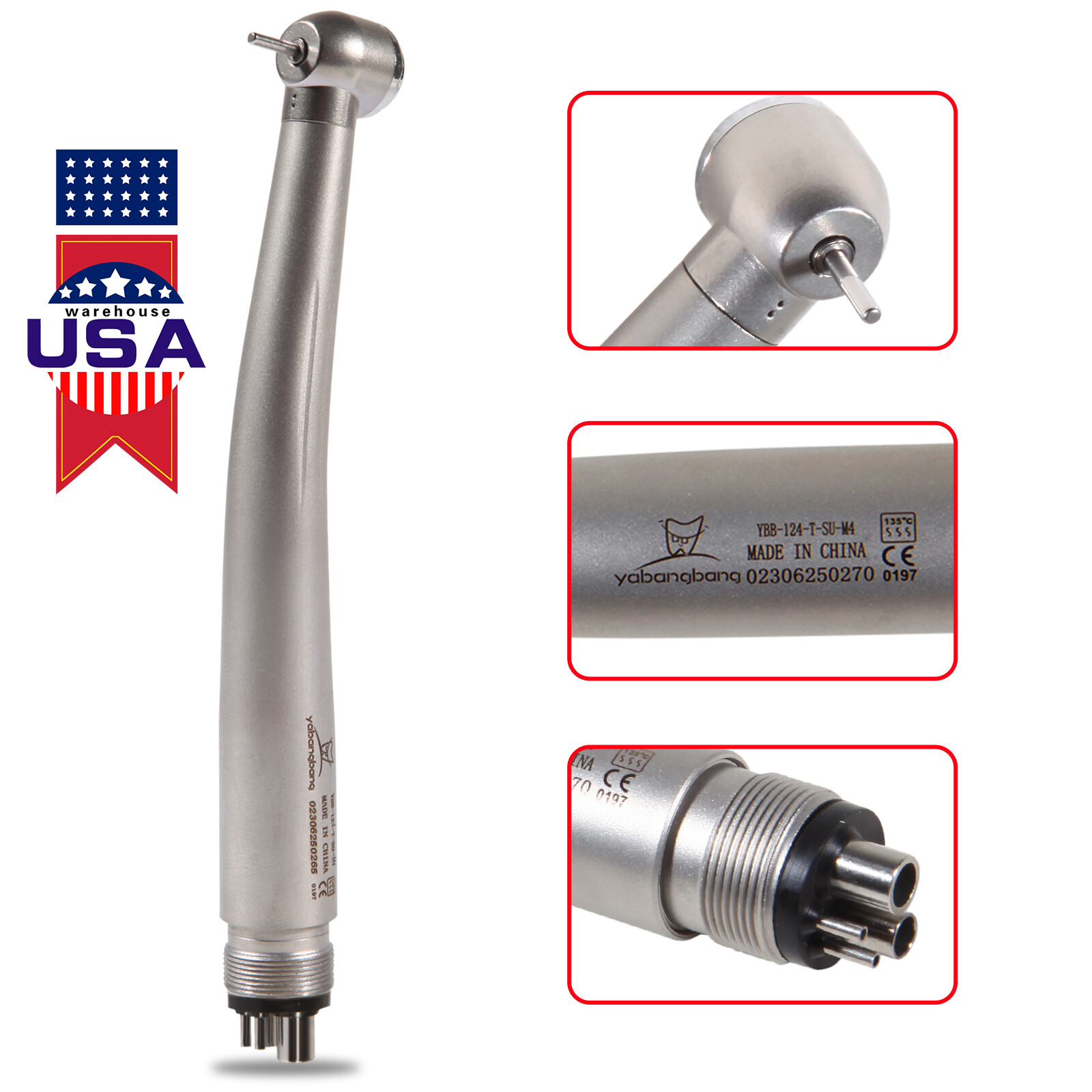 Large Torque Dental Push Button High Speed Handpiece 4Hole fit NSK PANA MAX YDA4