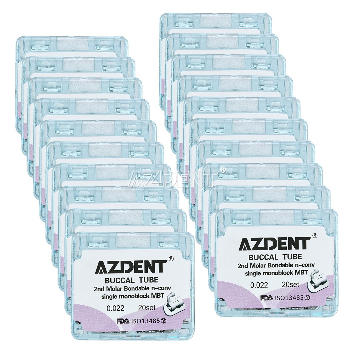 AZDENT Dental Orthodontic Buccal Tubes 1st 2nd Molar Tube Roth MBT 022 Bondable