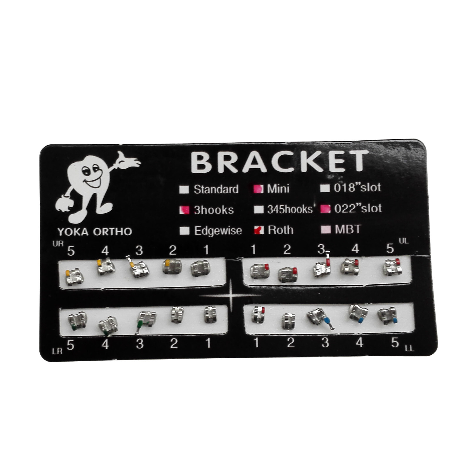 YOKA Dental Ortho Metal Brackets Braces Mini/Standard Roth/MBT 022/018 3/345 H