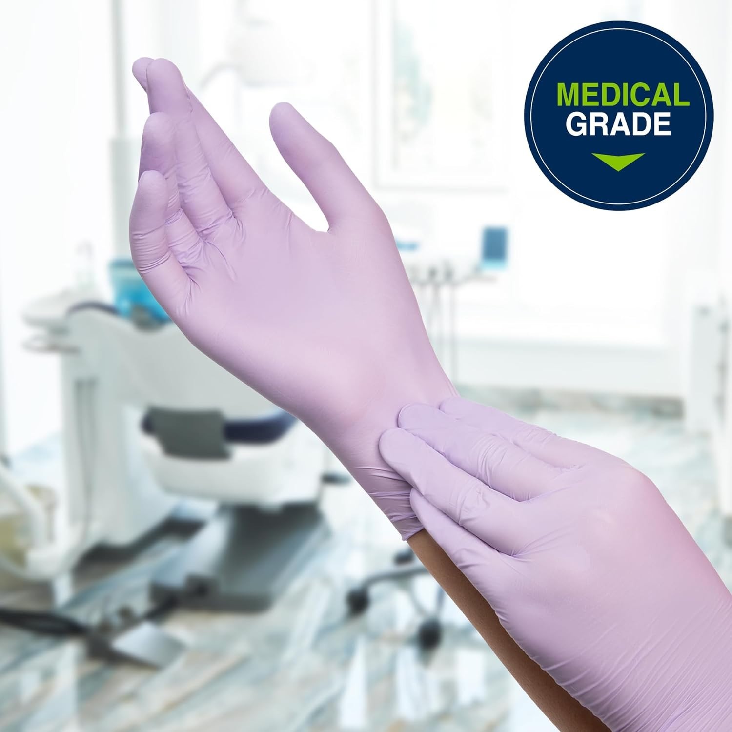 250 Count Lavender Nitrile Exam Gloves, 9.5 Inches – Non-Sterile & Ambidextrous