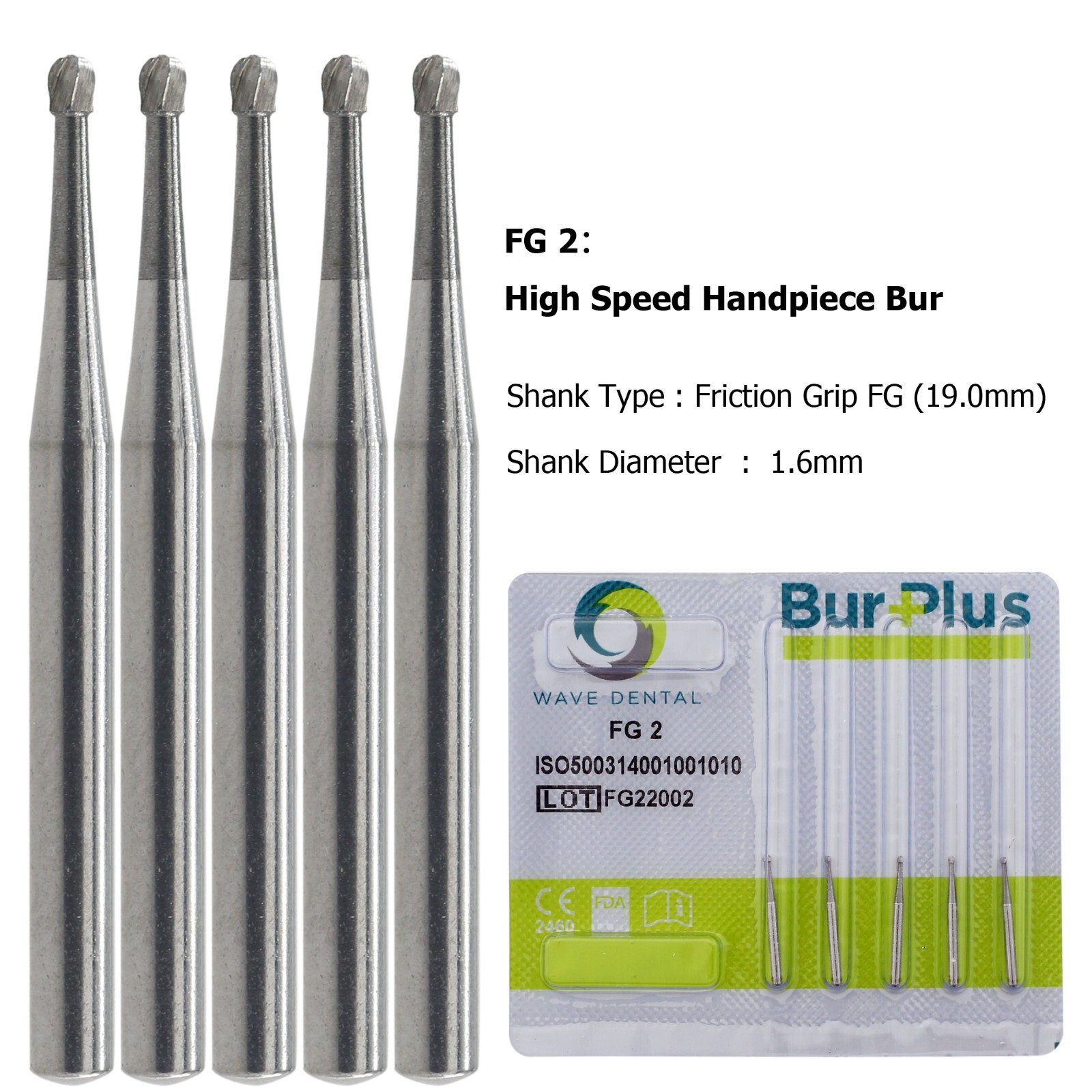 Wave Dental Carbide Bur FG330 Round 1/4 2 4 6 8 557 Friction Grip High Speed Bur