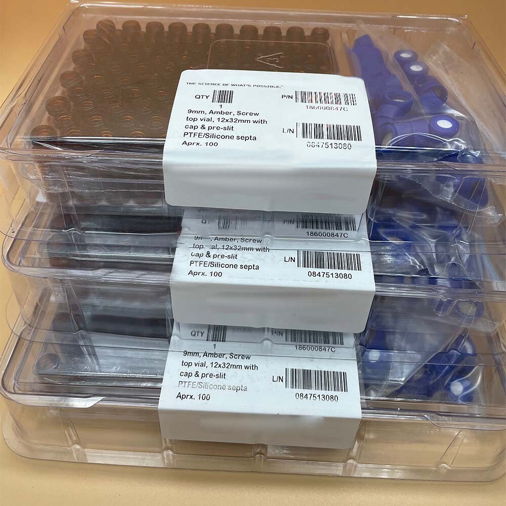 186000847C 100pcs / box 2mL 12mm*32mm for Waters Sample Bottle with Cap Brown