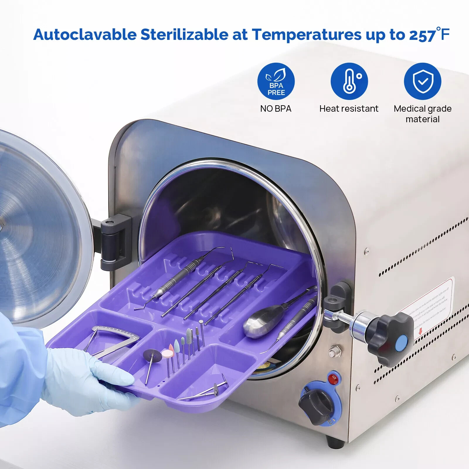 Dental Autoclavable Instrument 135°C Divided Plastic Set Up Trays Optional Type