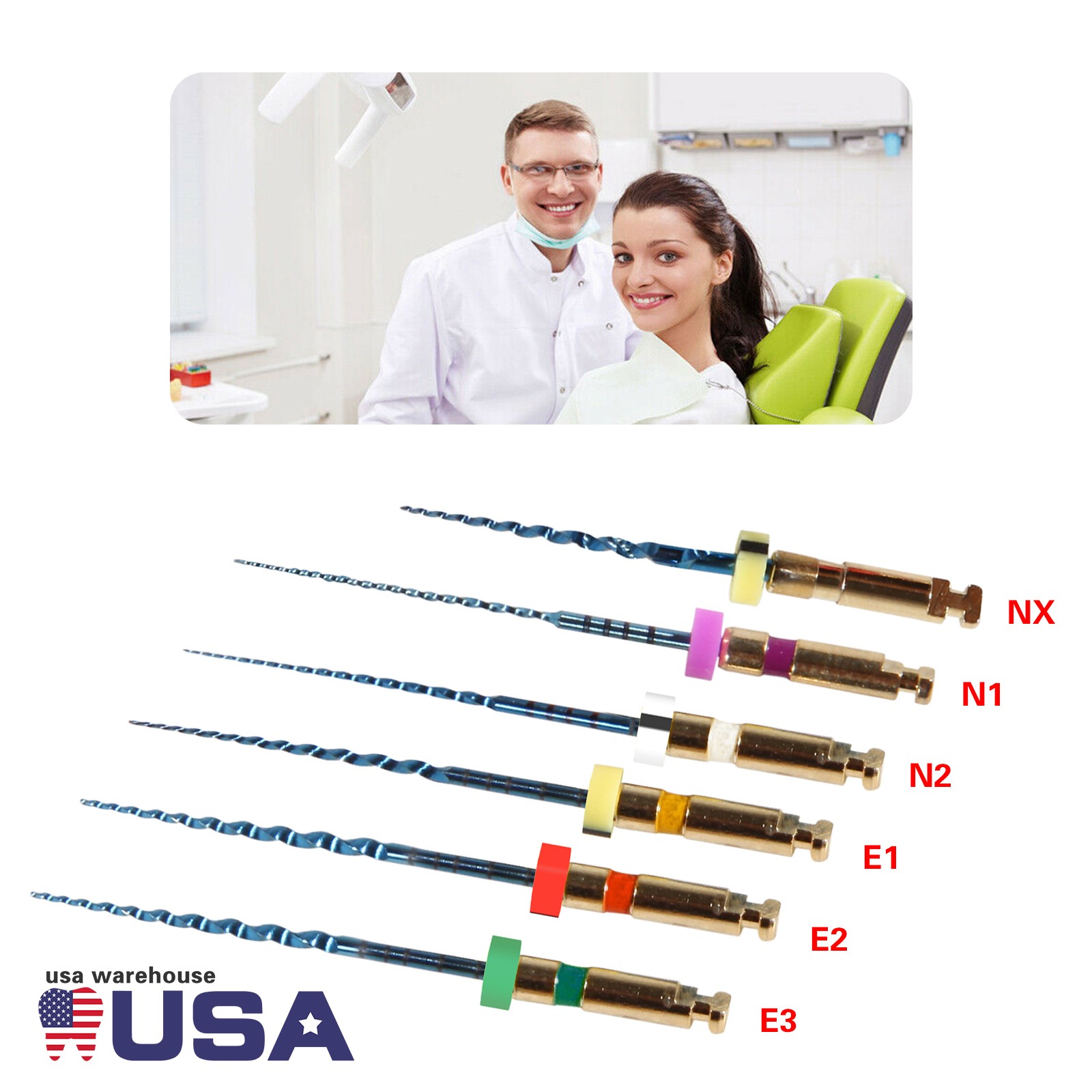 6X Endo Rotary files X-Pro Gold Taper Root Canal endodontic files 25MM