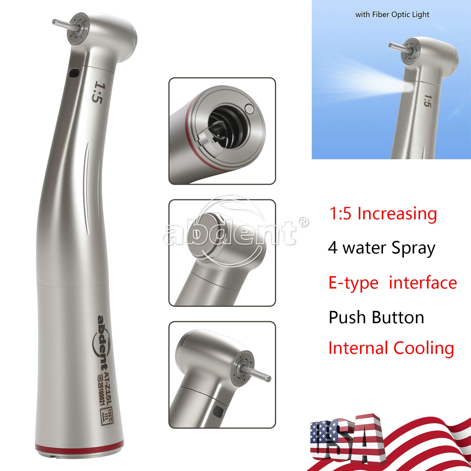 SKYSEA Dental Contra Angle Handpiece + E-type Air Motor Internal Cooling ##Zt