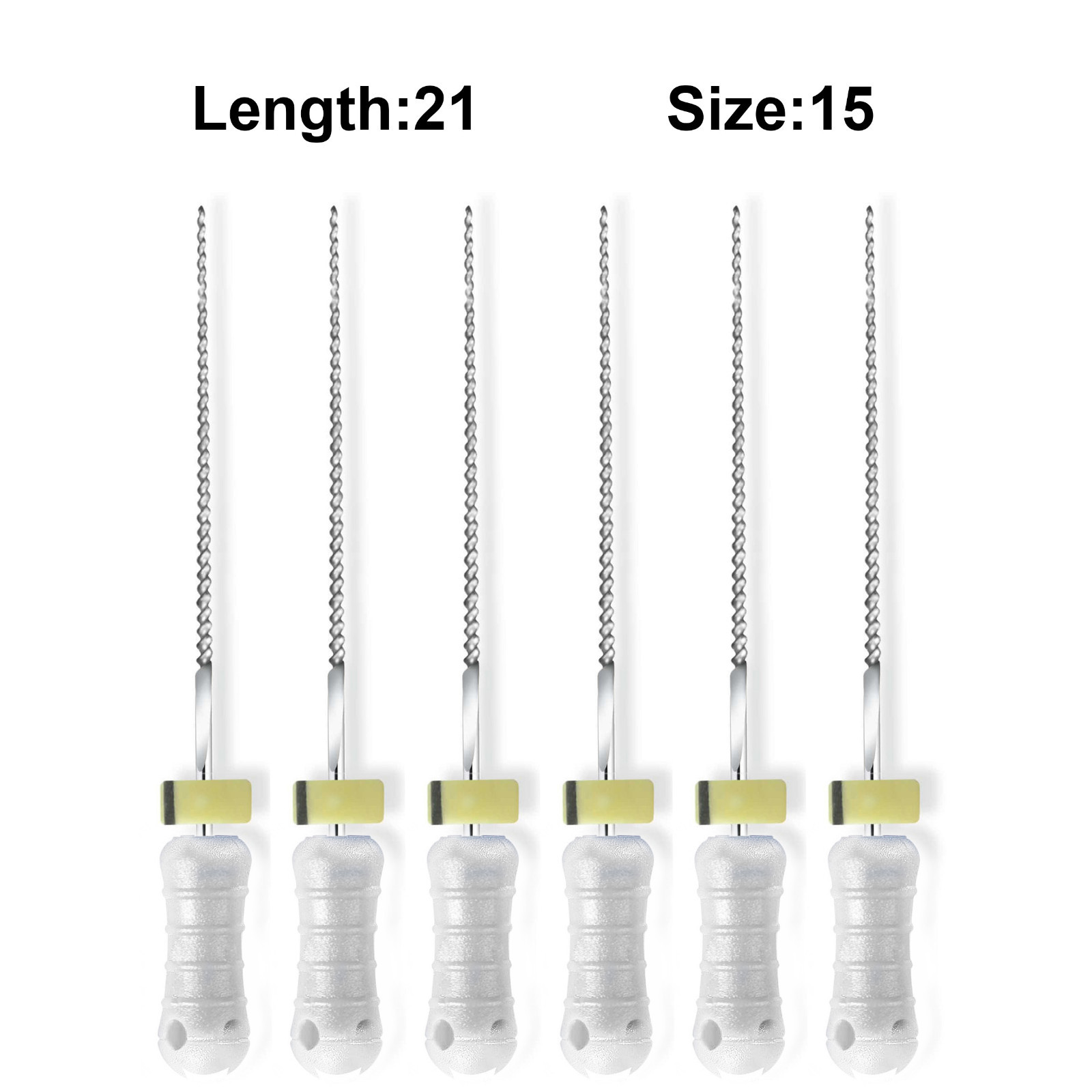 Sky Choice K-Files – 21 mm Length, Size 15 White with Rubber Stopper 6/Pkg
