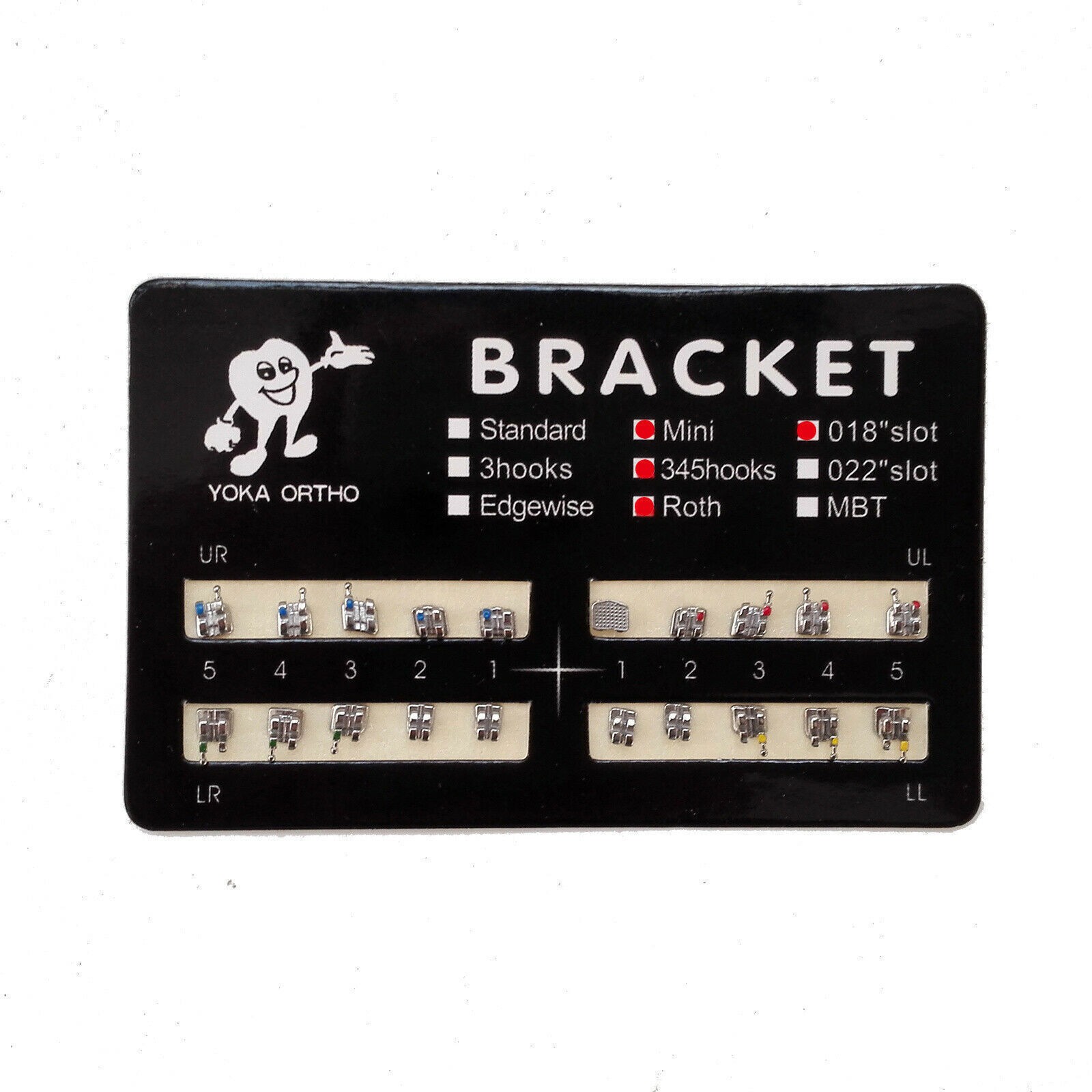 Yoka Metal Brackets Dental Orthodontic Braces Mini Roth 018 Slot Hooks 3 4 5