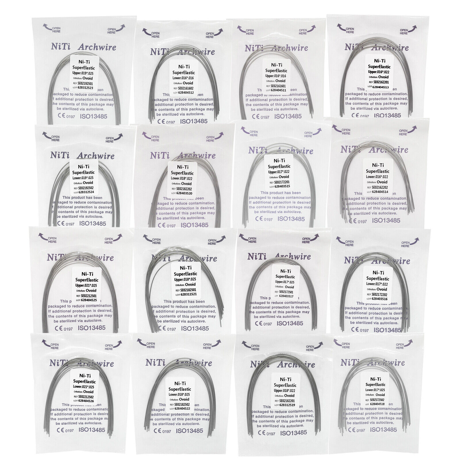 5 Packs Dental Orthodontic Rectangular Super Elastic Nitinol /NITI Arch Wire