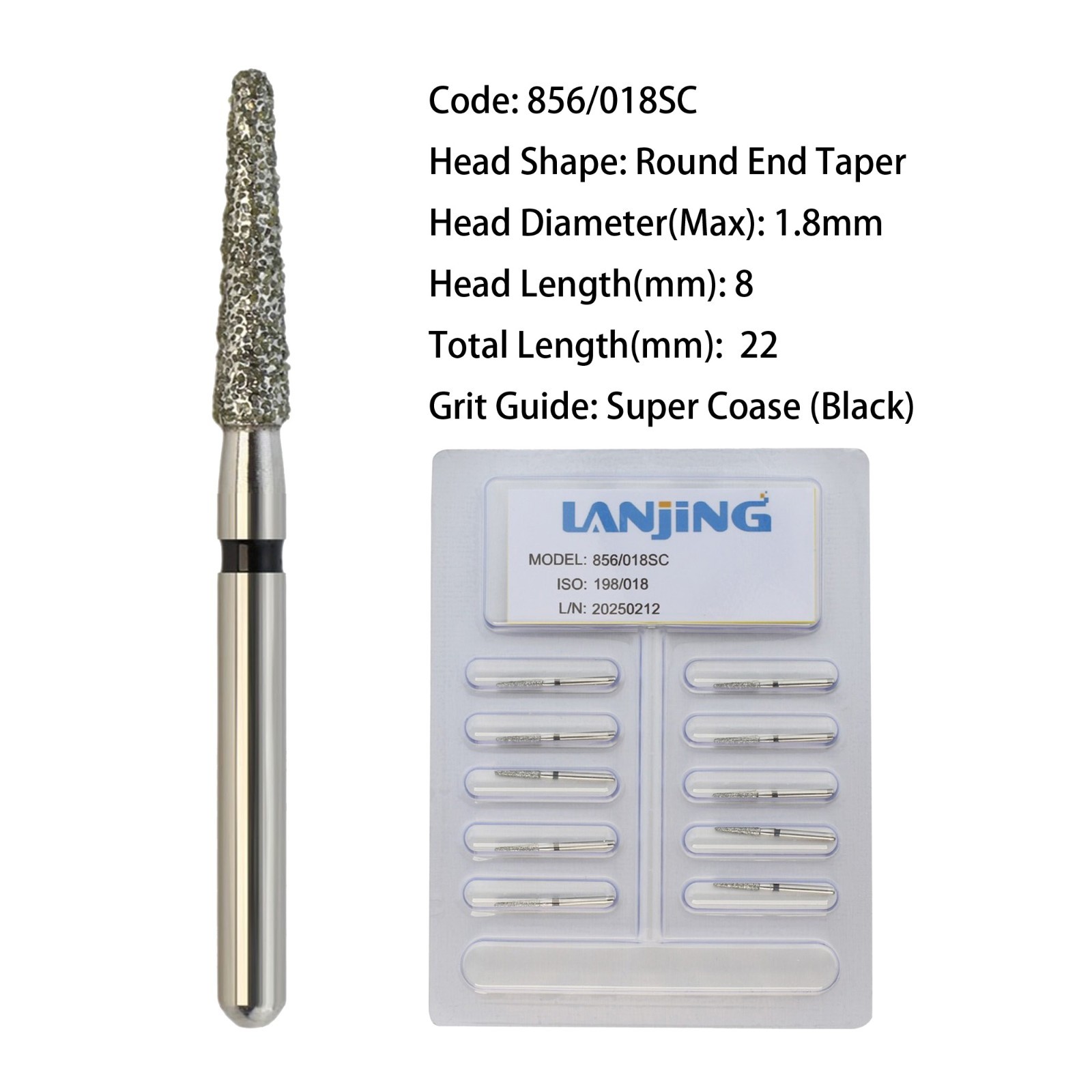 Dental Diamond Burs FG Round End Taper Egg Football Pear for High Speed 330 856