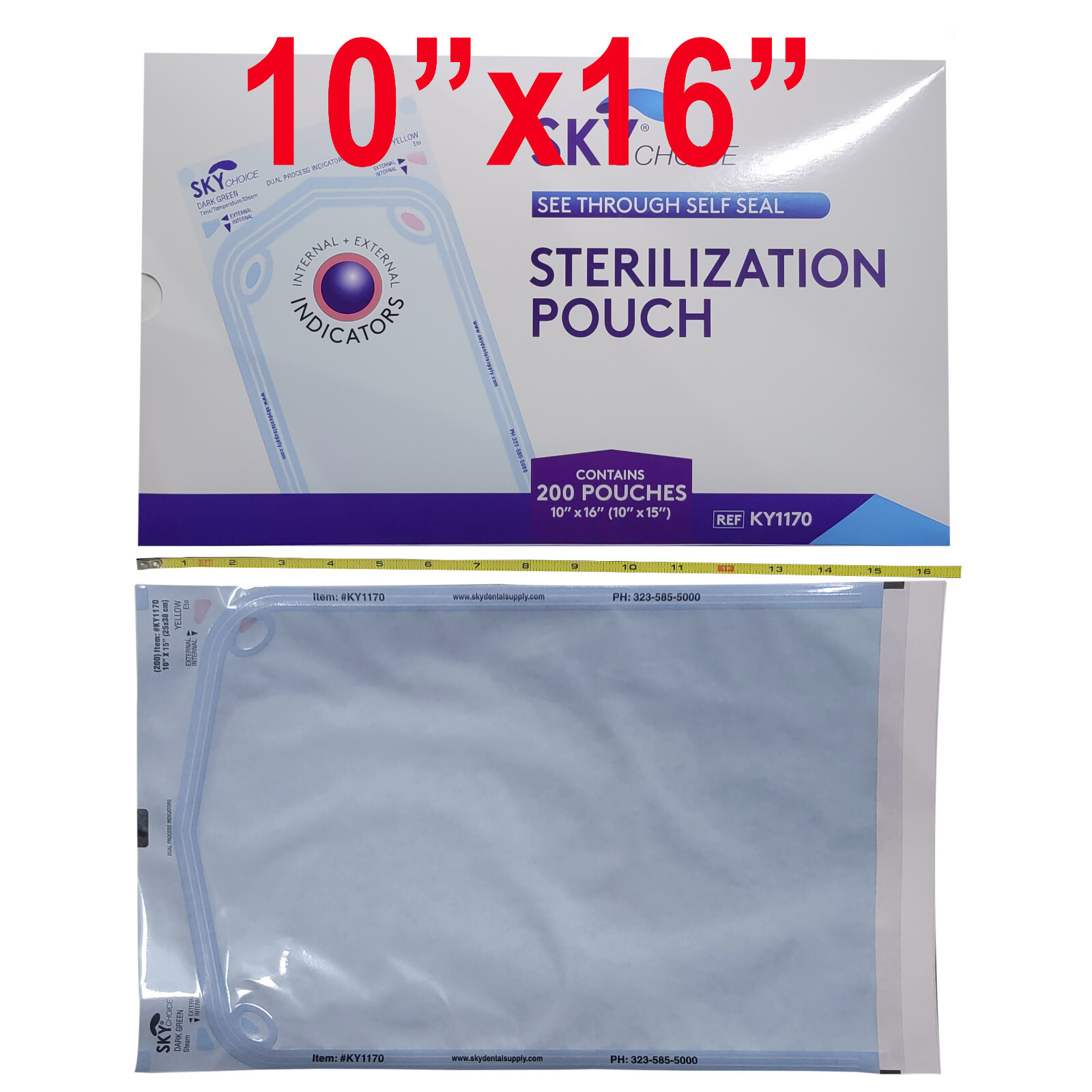 up to 1600 Sterilization Pouches 10″ x 16 ” Dental Medical Self Seal Pouch Bag