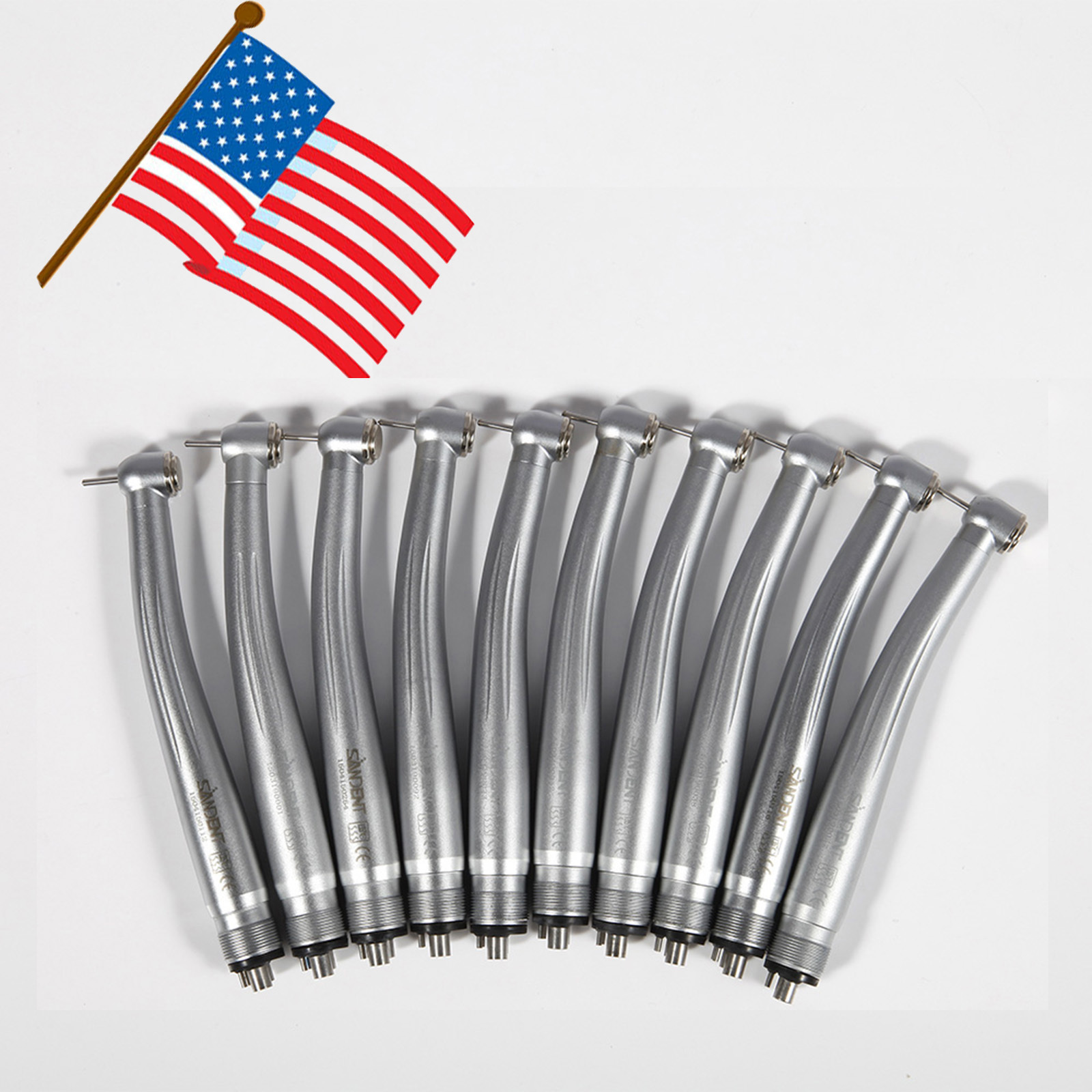 USA- 10 NSK Style Dental High Speed Handpiece Standard Push Button Type 4 Hole