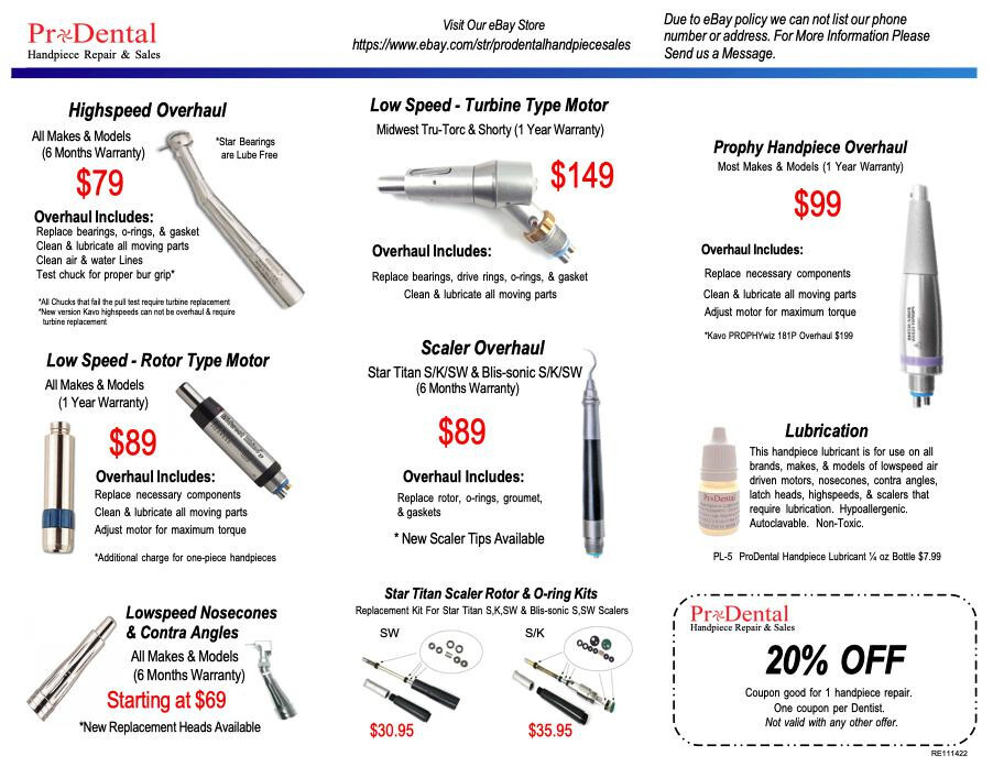 Kavo 6500 BR Push Button Dental Handpiece Turbine – ProDental