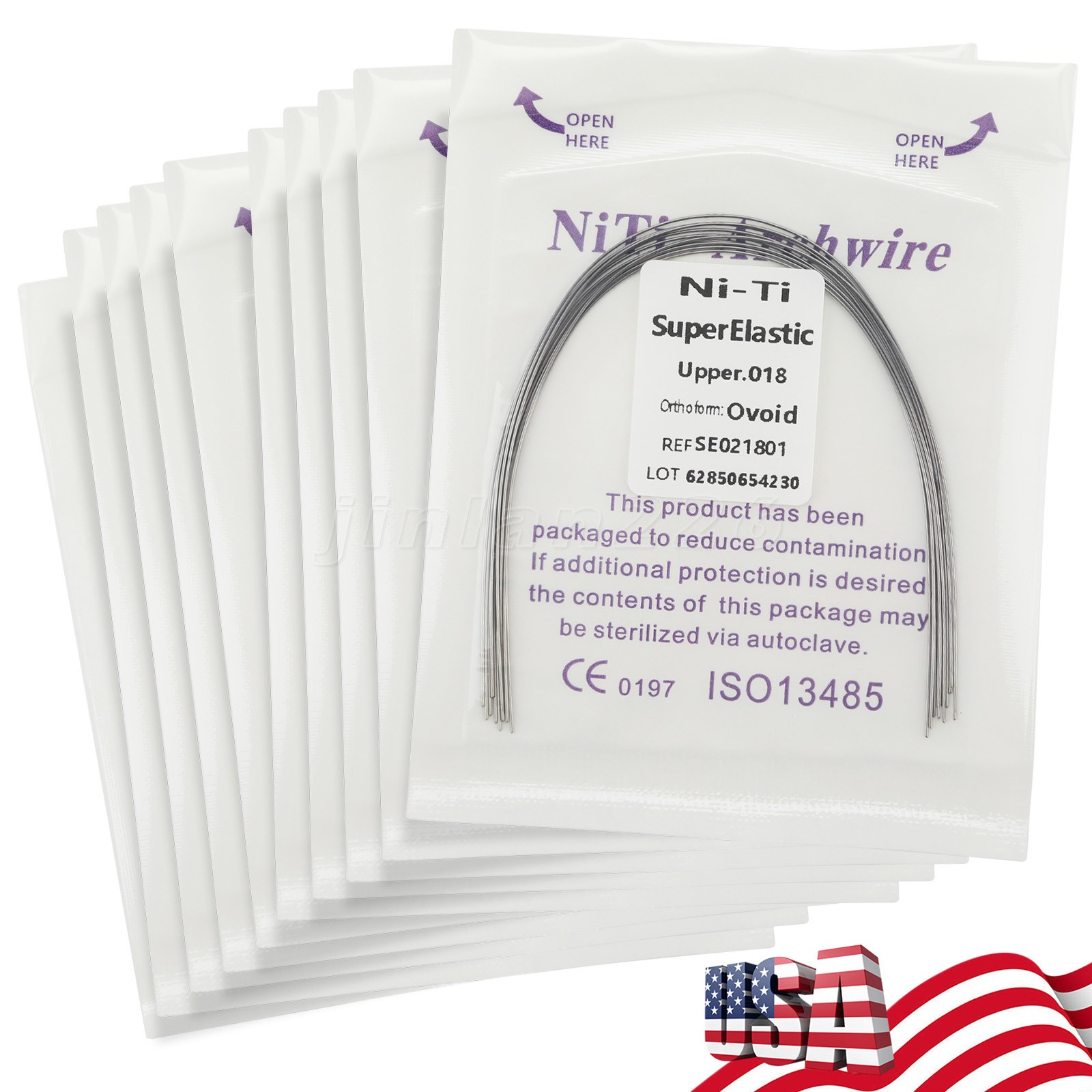 1-100* Dental Ortho Thermal‑Activated Niti Arch Wire Round Ovoid Form Upr.018