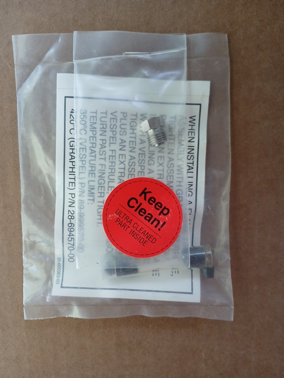 NOS Varian CP-3800 GC FID Flame Tip Ferrule 89-999570-00 28-694570-00 Agilent
