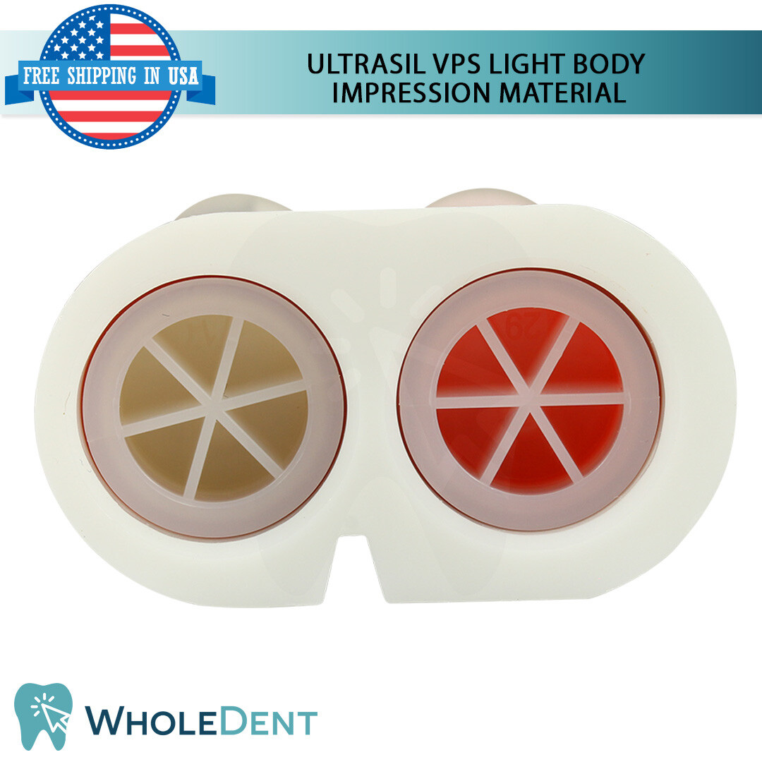 UltraSil VPS Light Body Dental Impression Material Hydrophilic 2 Cartridges 50ml