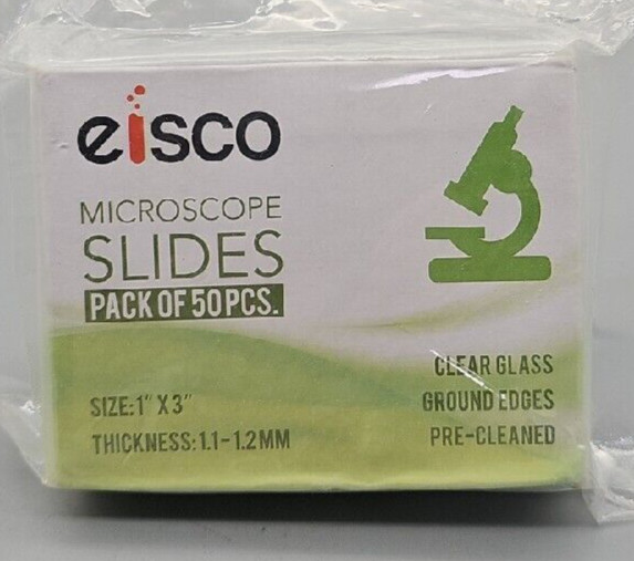 Eisco Labs Microscope Slides, 1″ x 3″ 1.1 mm clear glass 5 boxes of 50 pcs each