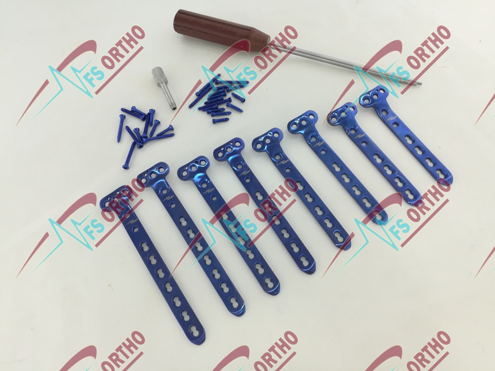 AO Sáfety Locking Self Tápping 5.0mm Screws 20mm to 80mm 110 Pcs Set Titanium