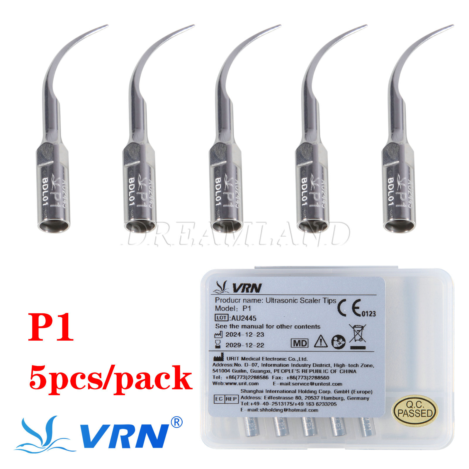 VRN Dental Ultrasonic Scaler Scaling Perio Tips fit EMS Woodpecker