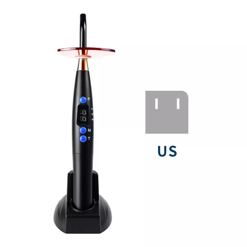 Dental Curing Light 5W LED Wireless Cure Lamp Cordless Dentistry Machine Black