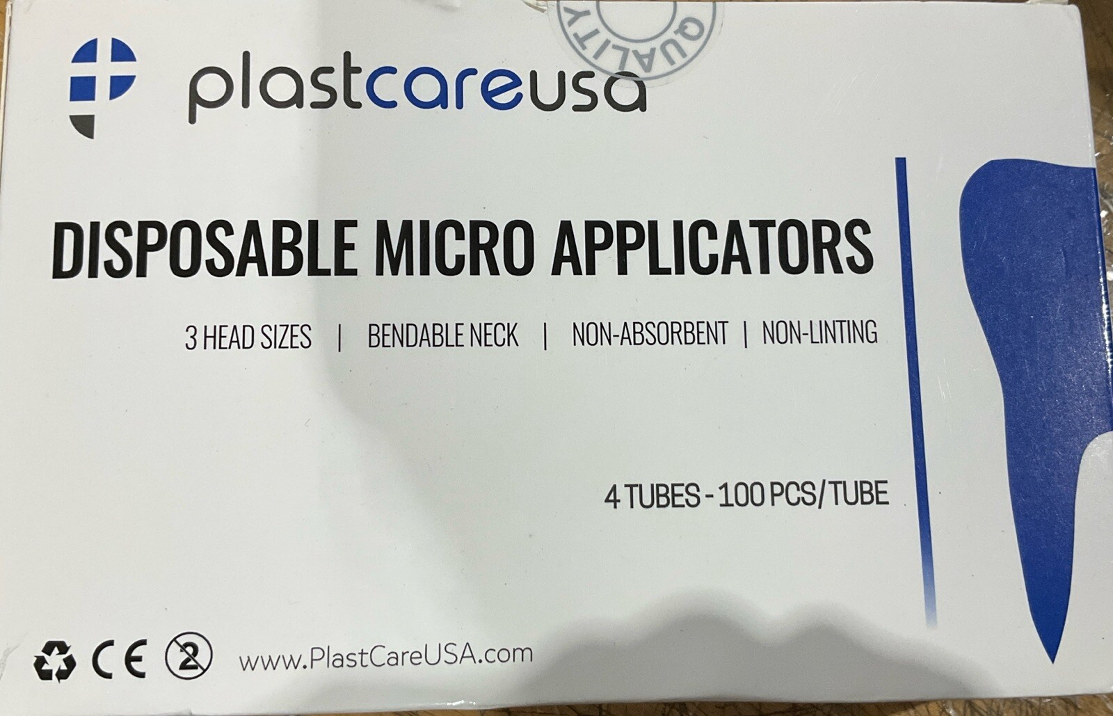 plastcareusa Regular Tip Micro Applicator Brushes Orange, 4 x 100/Tube