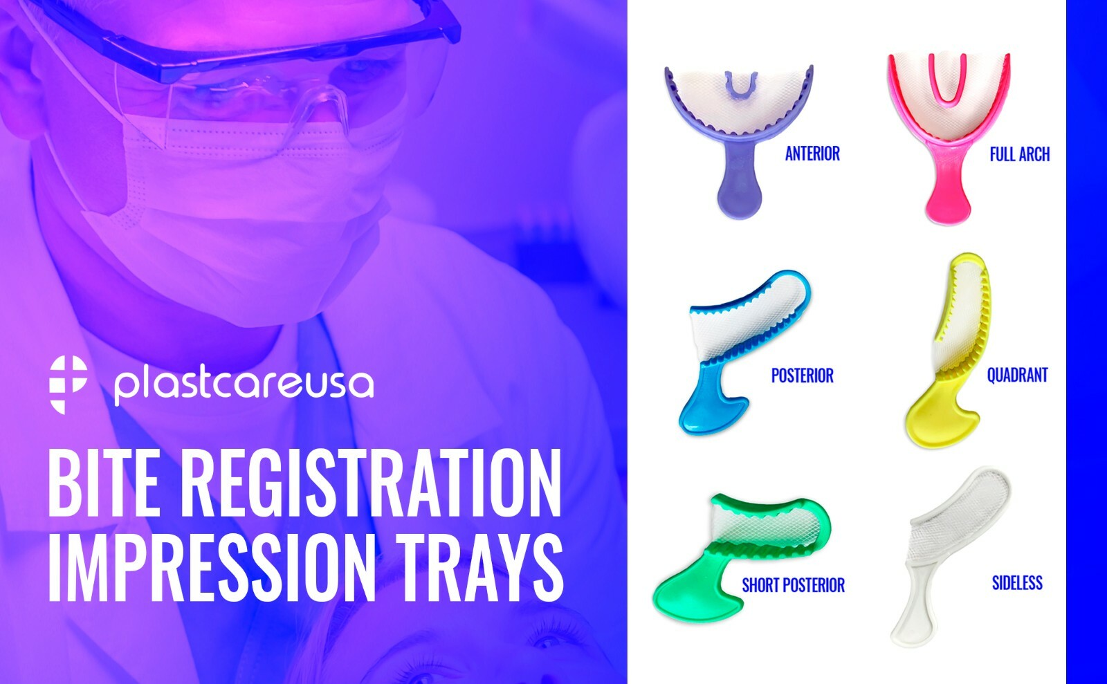 Dental Impression Bite Registration Triple Trays Mold (Choose Size & Quantity)