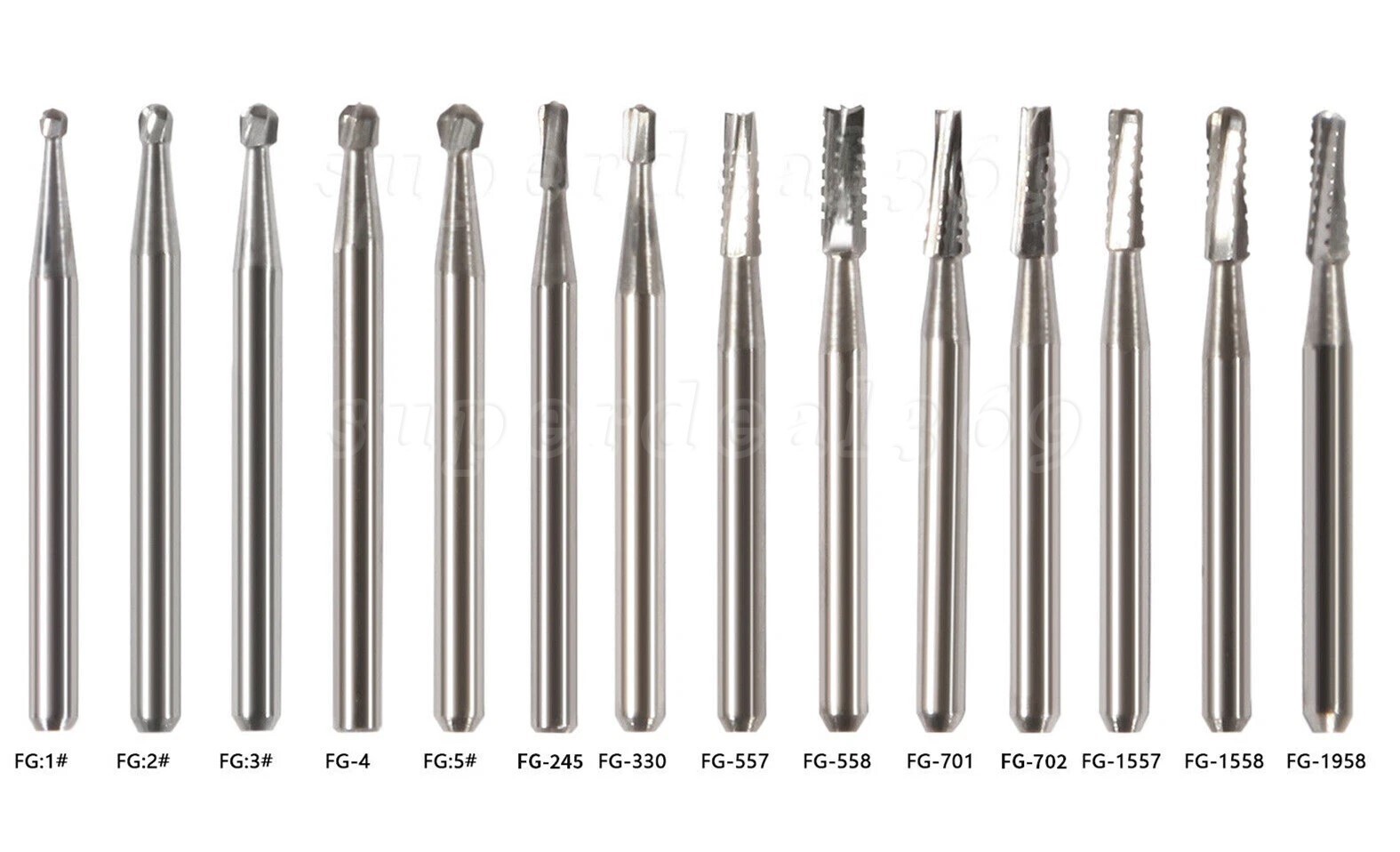 Dental Tungsten Carbide Steel Burs FG Drills Round Pear Taper Fissure Cutter st