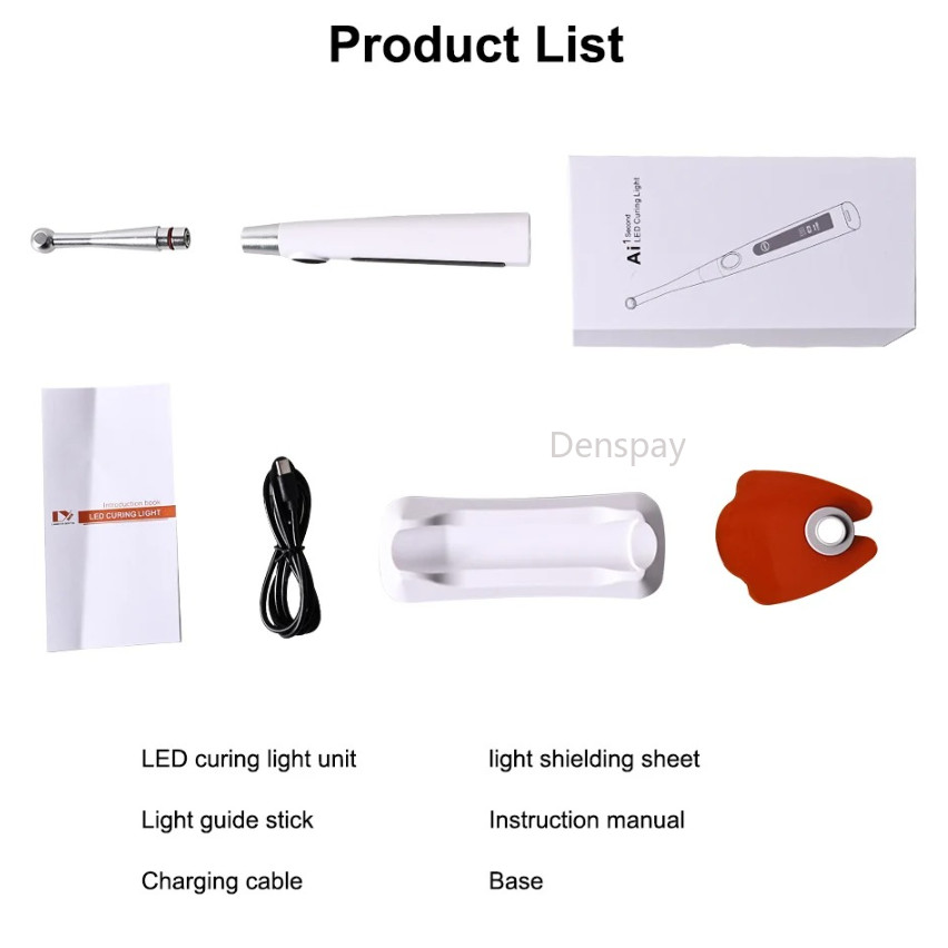 Dental Cordless LED 1S Light Cure Lamp Metal Head Curing Light 360° 4 Mode